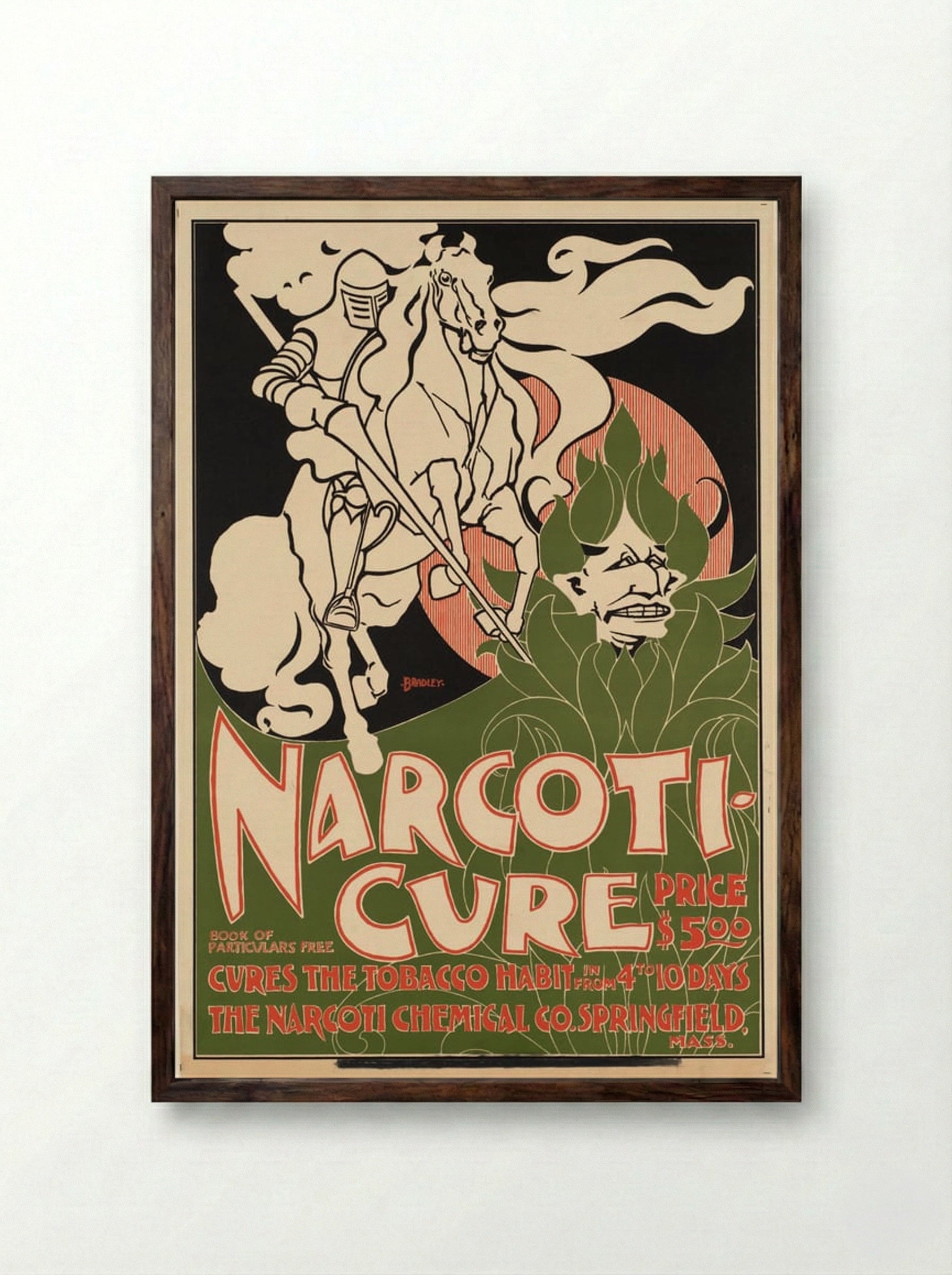 Narcoti-Cure - Will H. Bradley - Framed Print Dark Wood