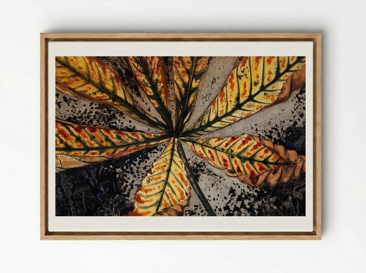 Chestnut Leaf - Julie de Graag - Framed Canvas Wood