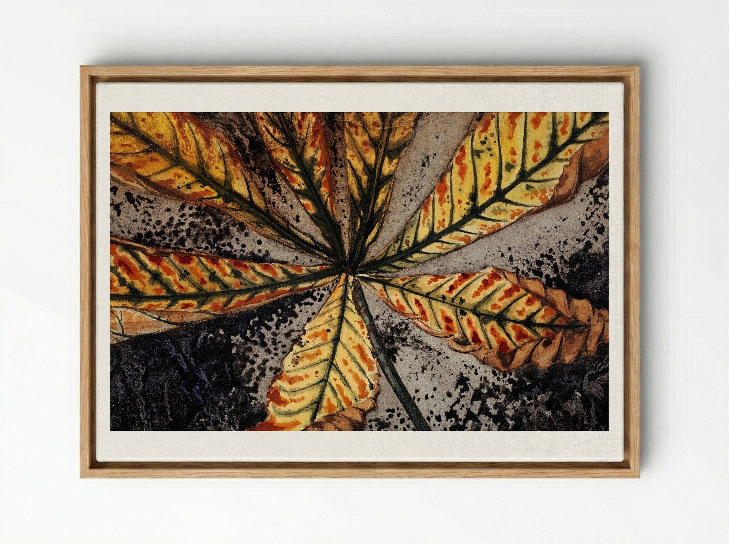 Chestnut Leaf - Julie de Graag - Framed Canvas Wood