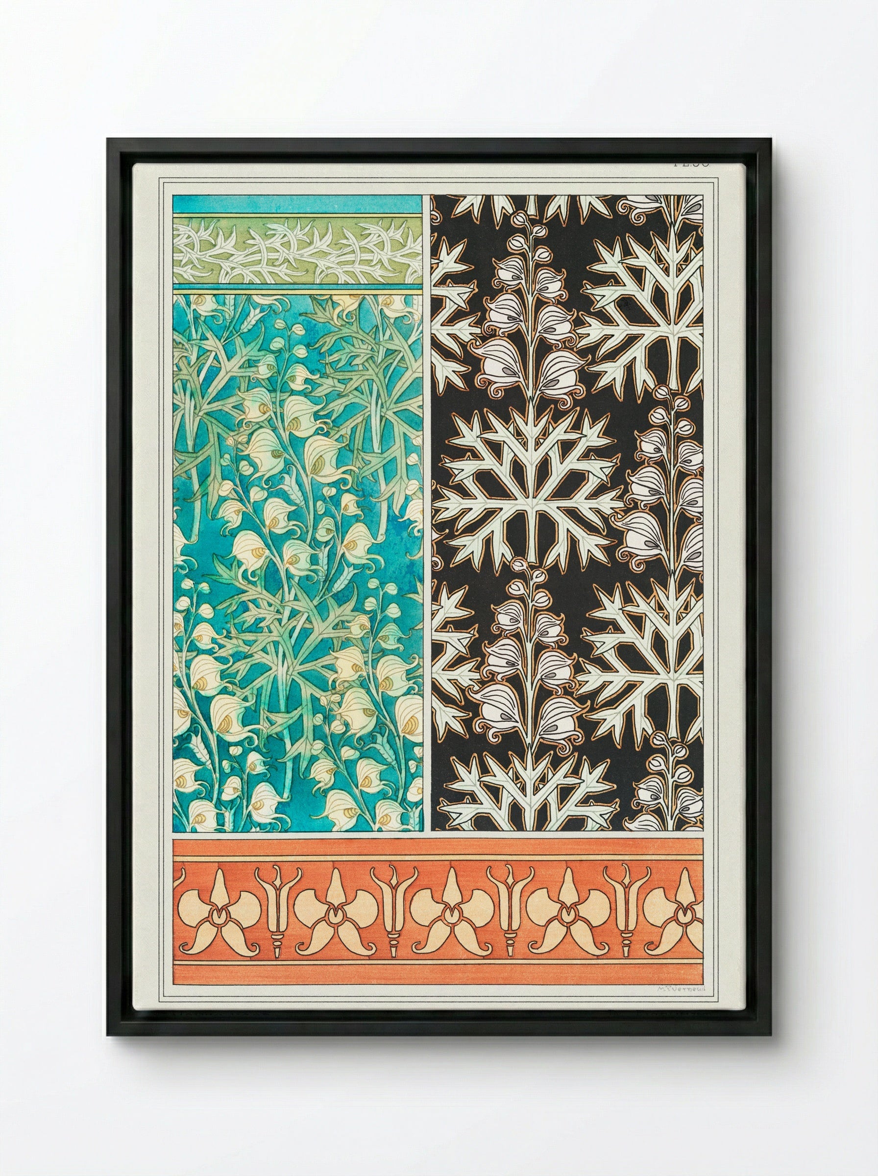 Aconite (Monkshood) - Maurice Pillard Verneuil - Framed Canvas Black