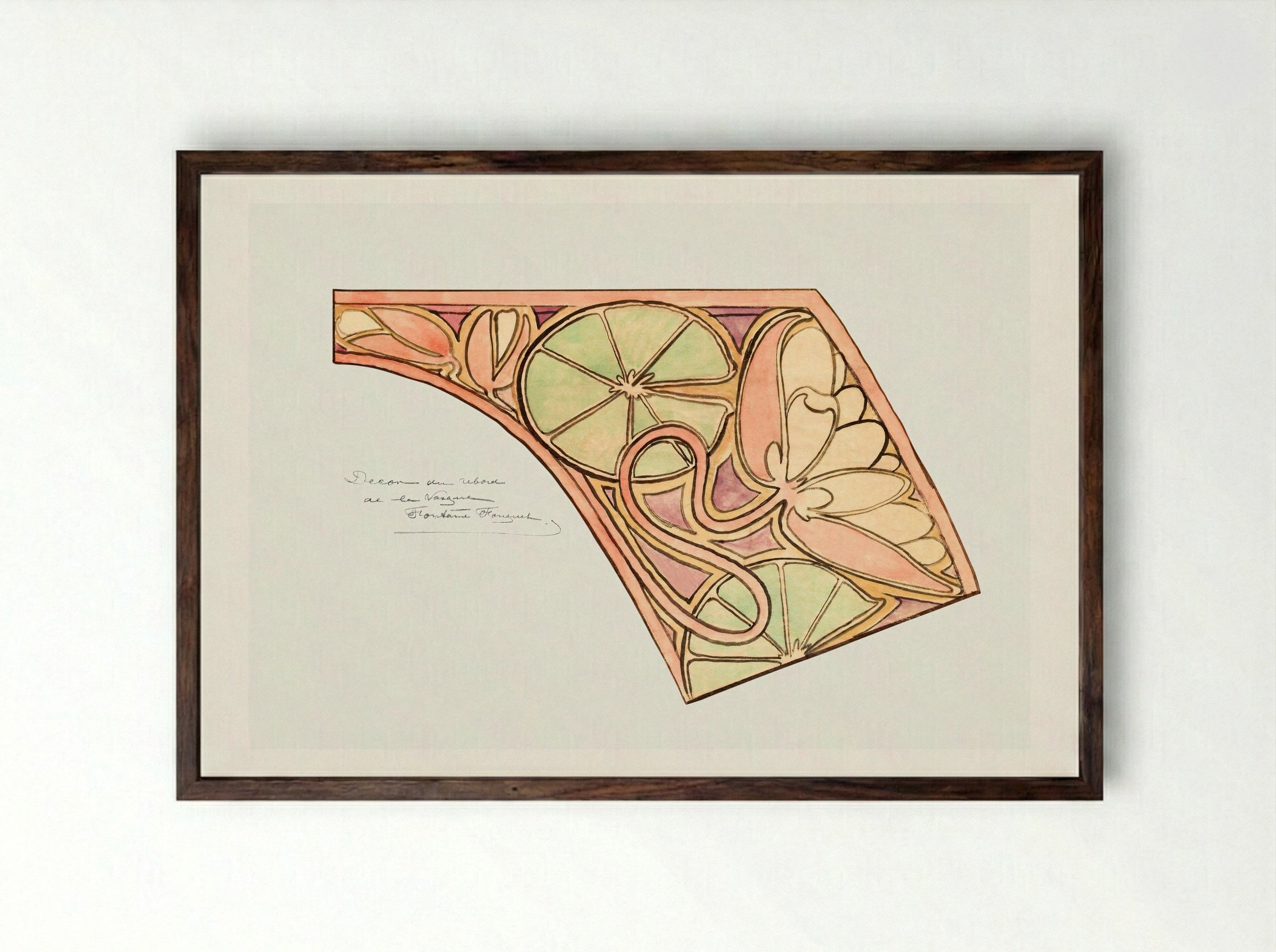 Design for the Fouquet Boutique Fountain - Alphonse Mucha - Framed Print Dark Wood