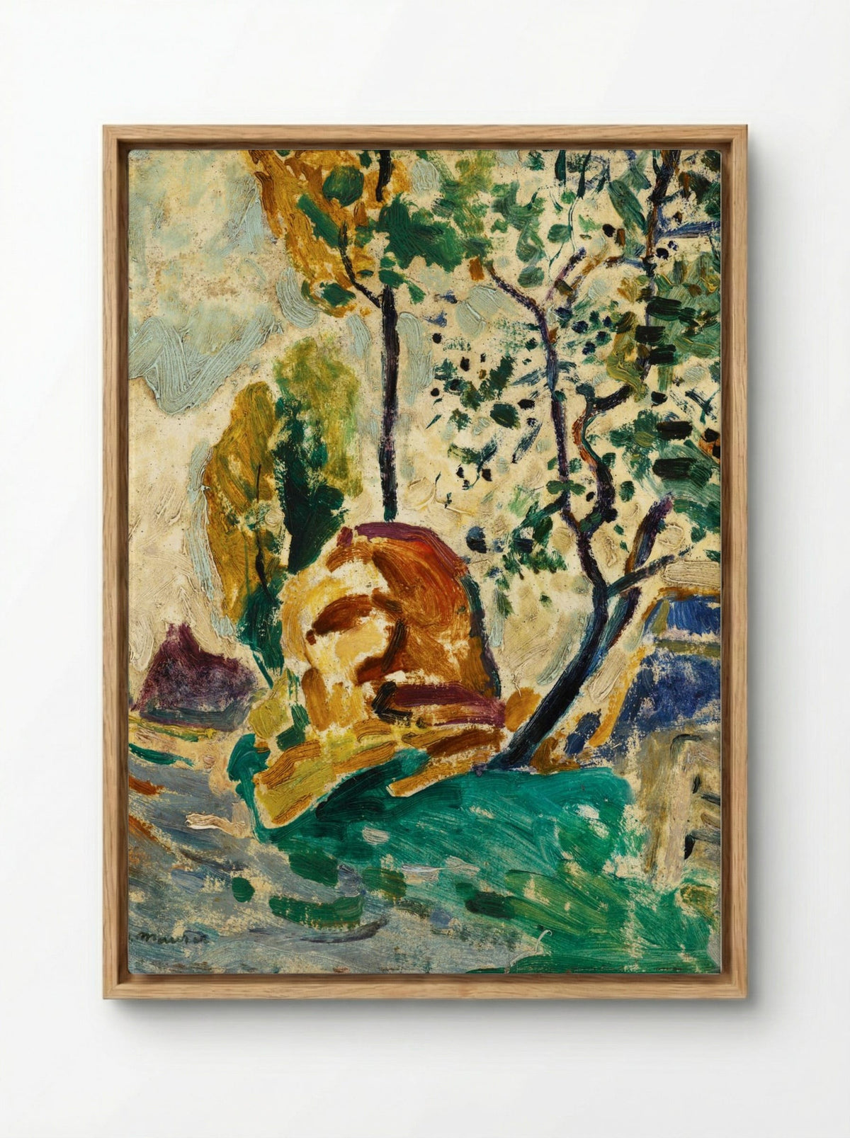 Tree and Rock - Alfred Henry Maurer - Framed Canvas Wood