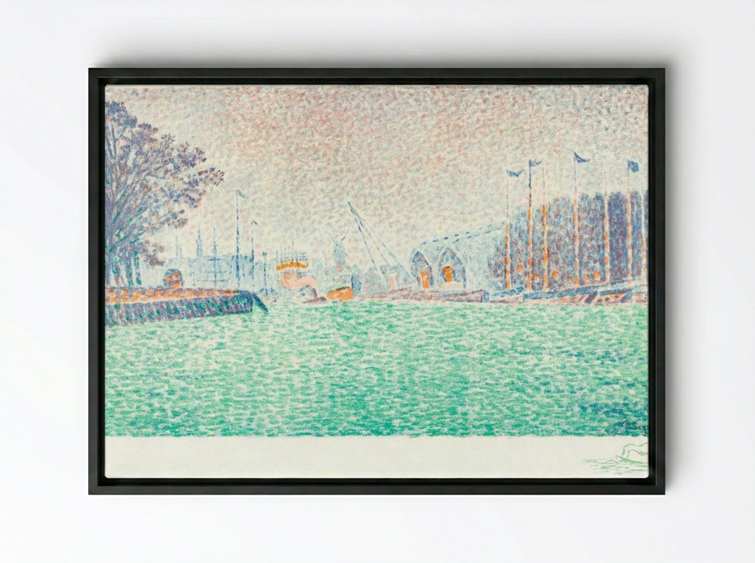 At Flushing (A Flessingue) - Paul Signac - Framed Canvas Black