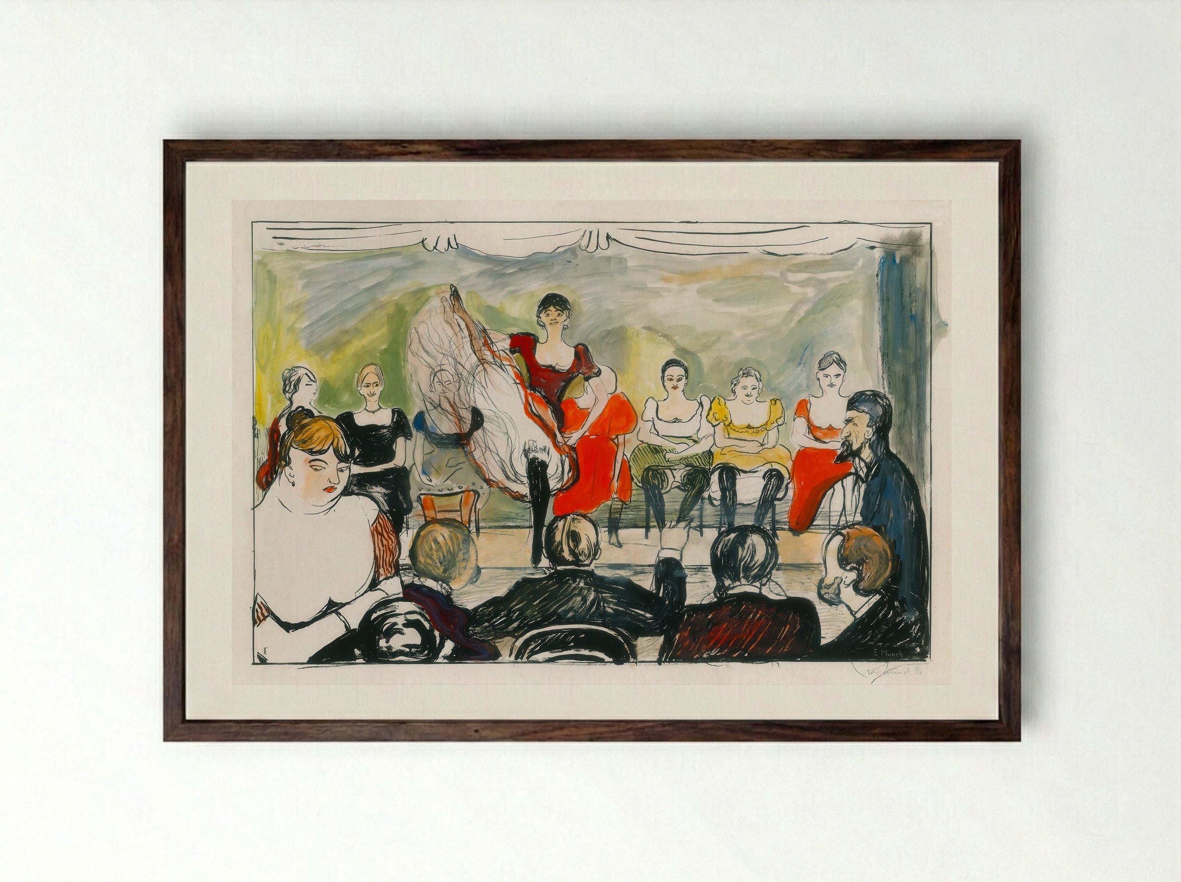 Tingeltangel - Edvard Munch - Framed Print Dark Wood