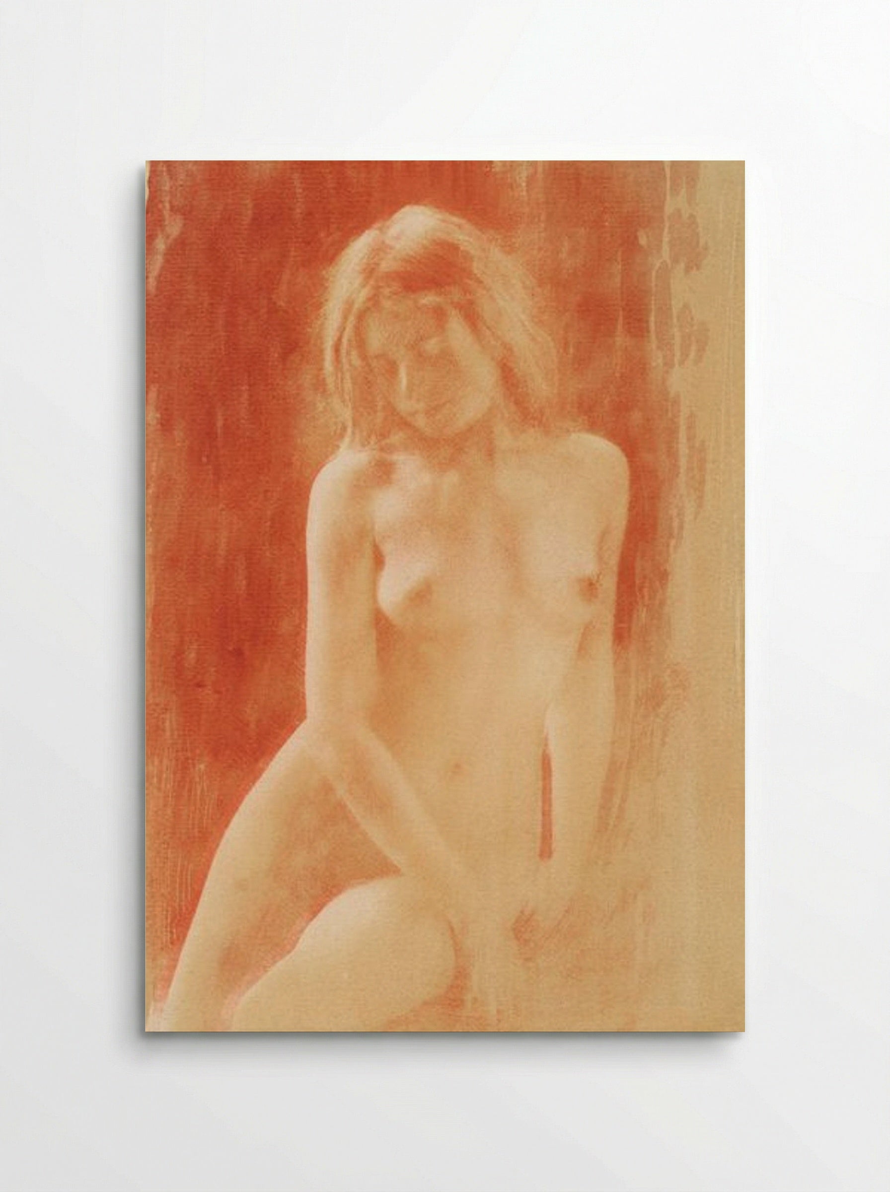 Study in Orange (Nude Woman) - René Le Bègue - Poster