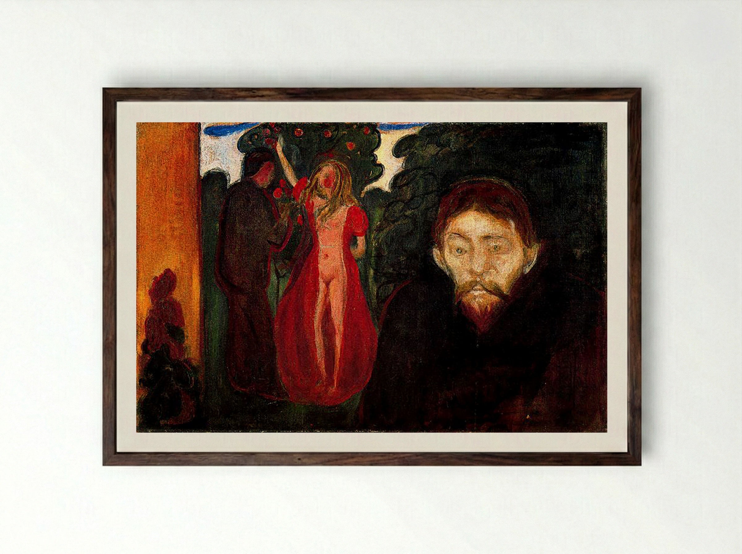Jealousy - Edvard Munch - Framed Print Dark Wood