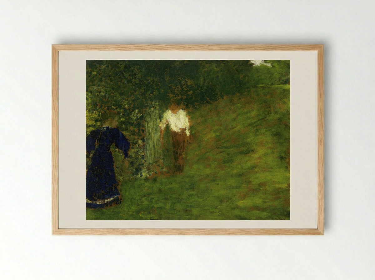 Man and Woman beneath a Tree - Édouard Vuillard - Framed Print Wood