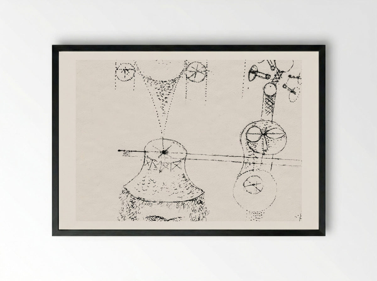 In Memory of an All-Girl Band - Paul Klee - Framed Print Black