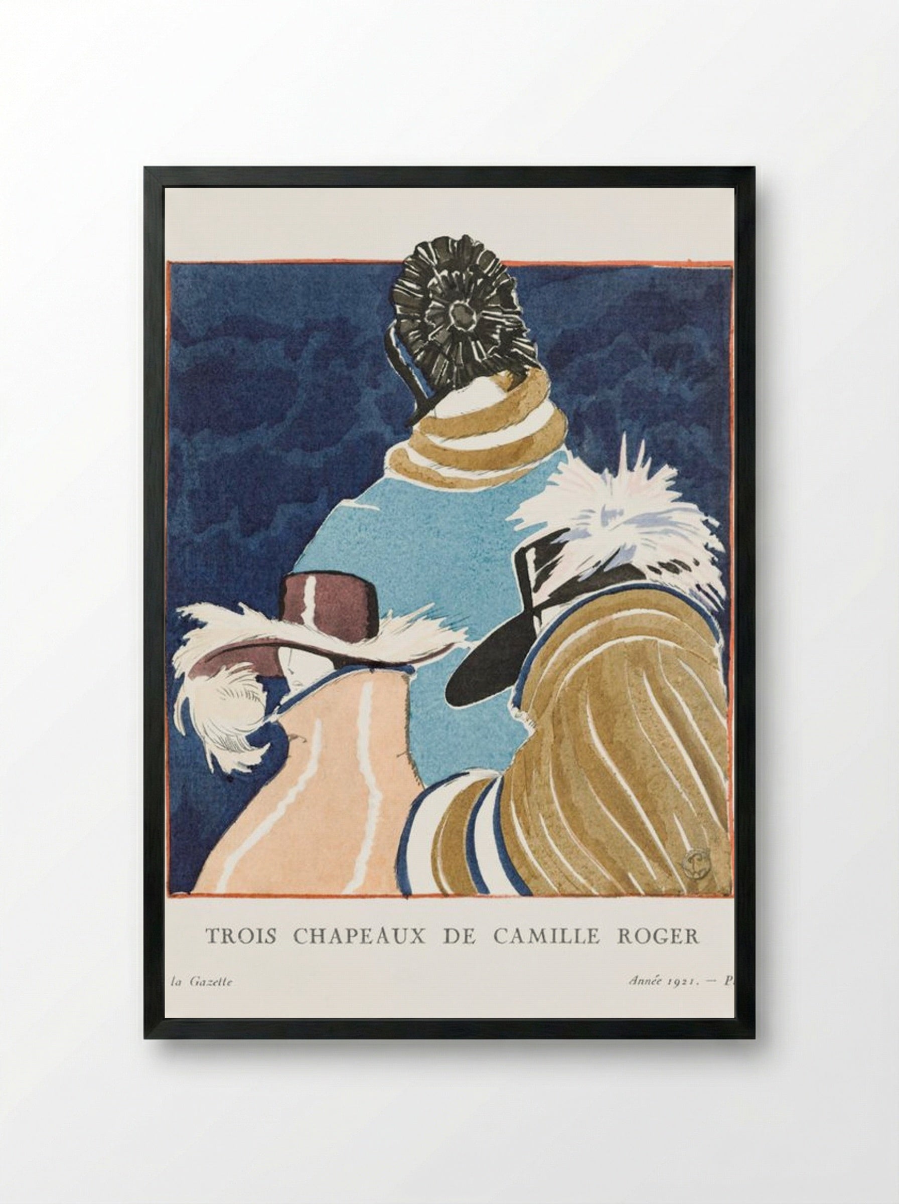 Accessories: Trois Chapeaux de Camille Roger - Porter Woodruff - Framed Print Black