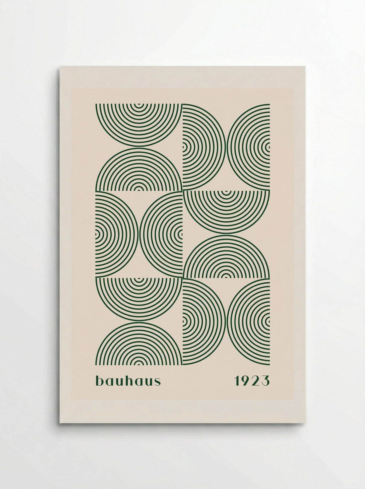 Bauhaus Halves & Lines – Green and Cream (1923) - Poster
