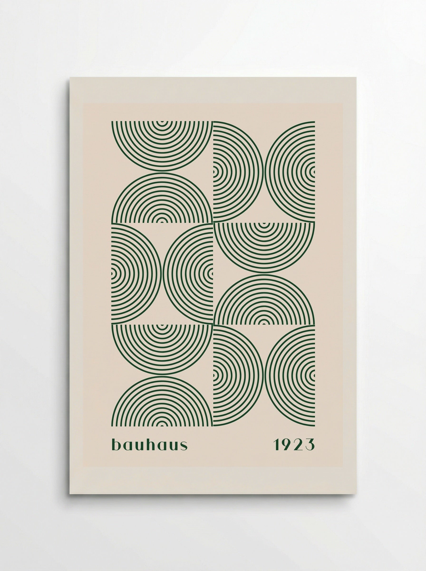 Bauhaus Halves & Lines – Green and Cream (1923) - Poster