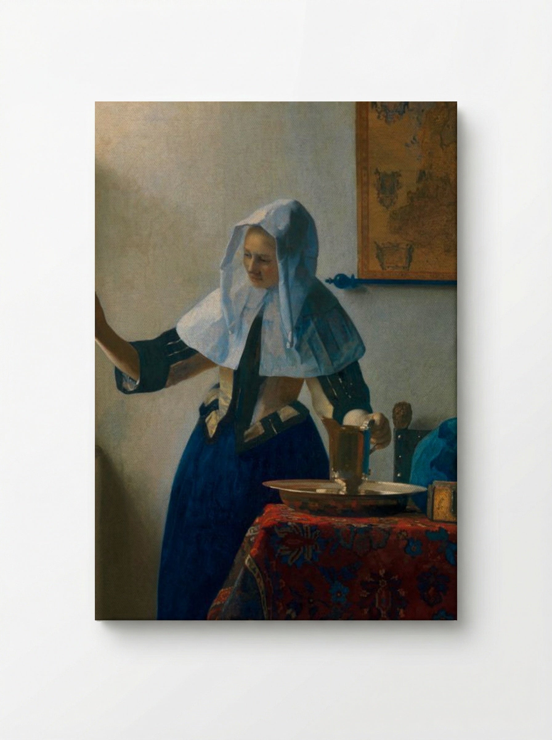Young Woman with a Water Pitcher - Johannes Vermeer - Canvas