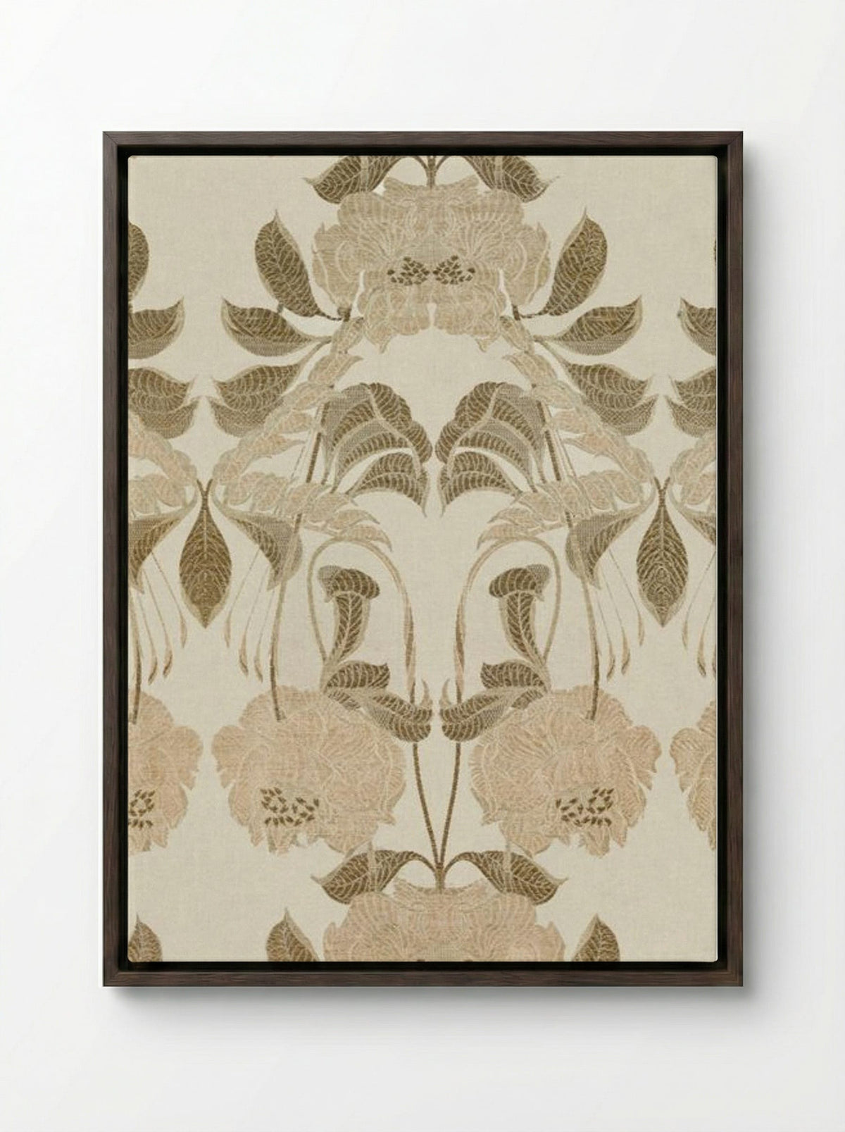 Silk with Art Nouveau Design - Georges de Feure - Framed Canvas Dark Wood