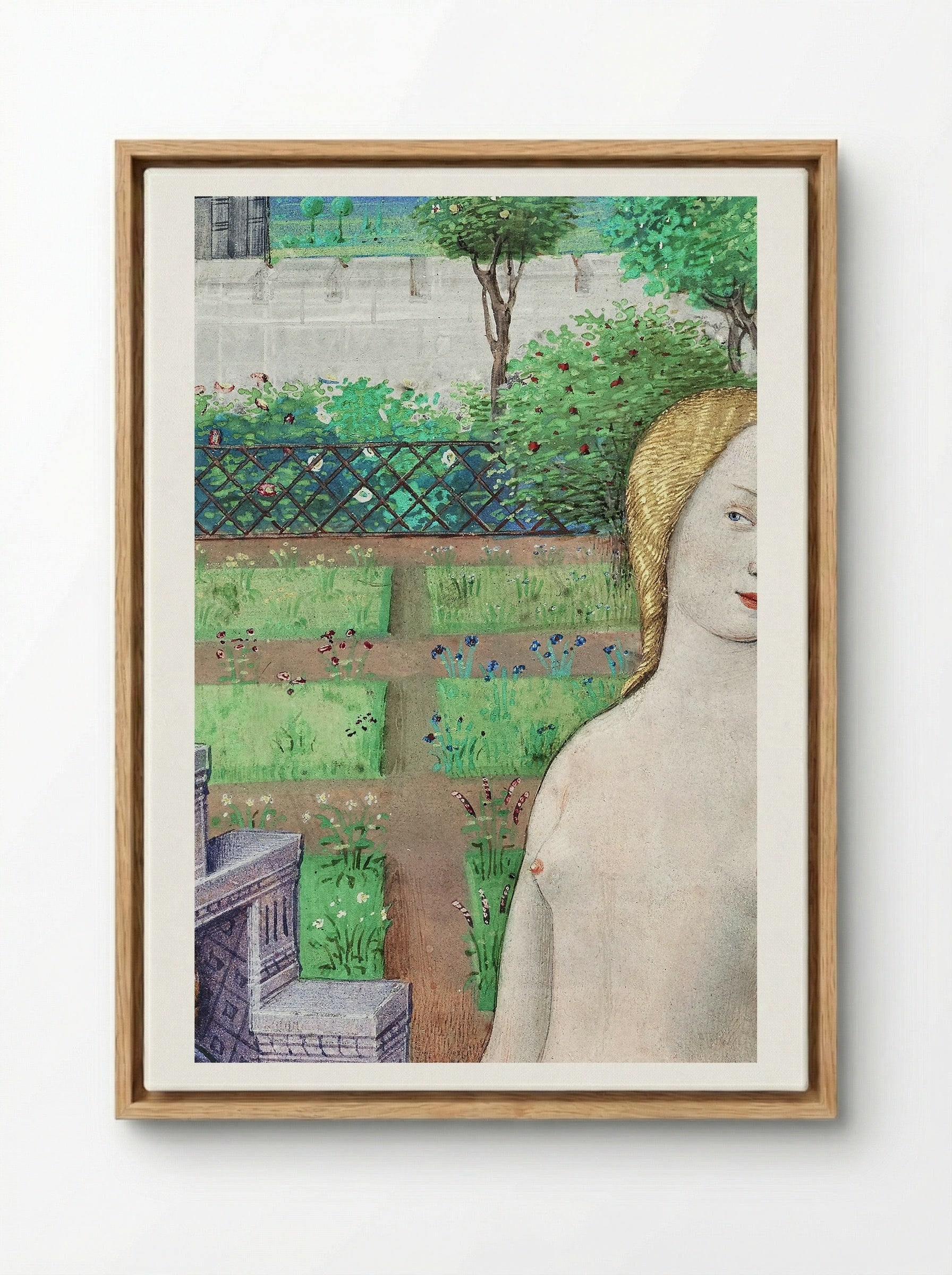 Bathsheba Bathing - Jean Bourdichon - Framed Canvas Wood