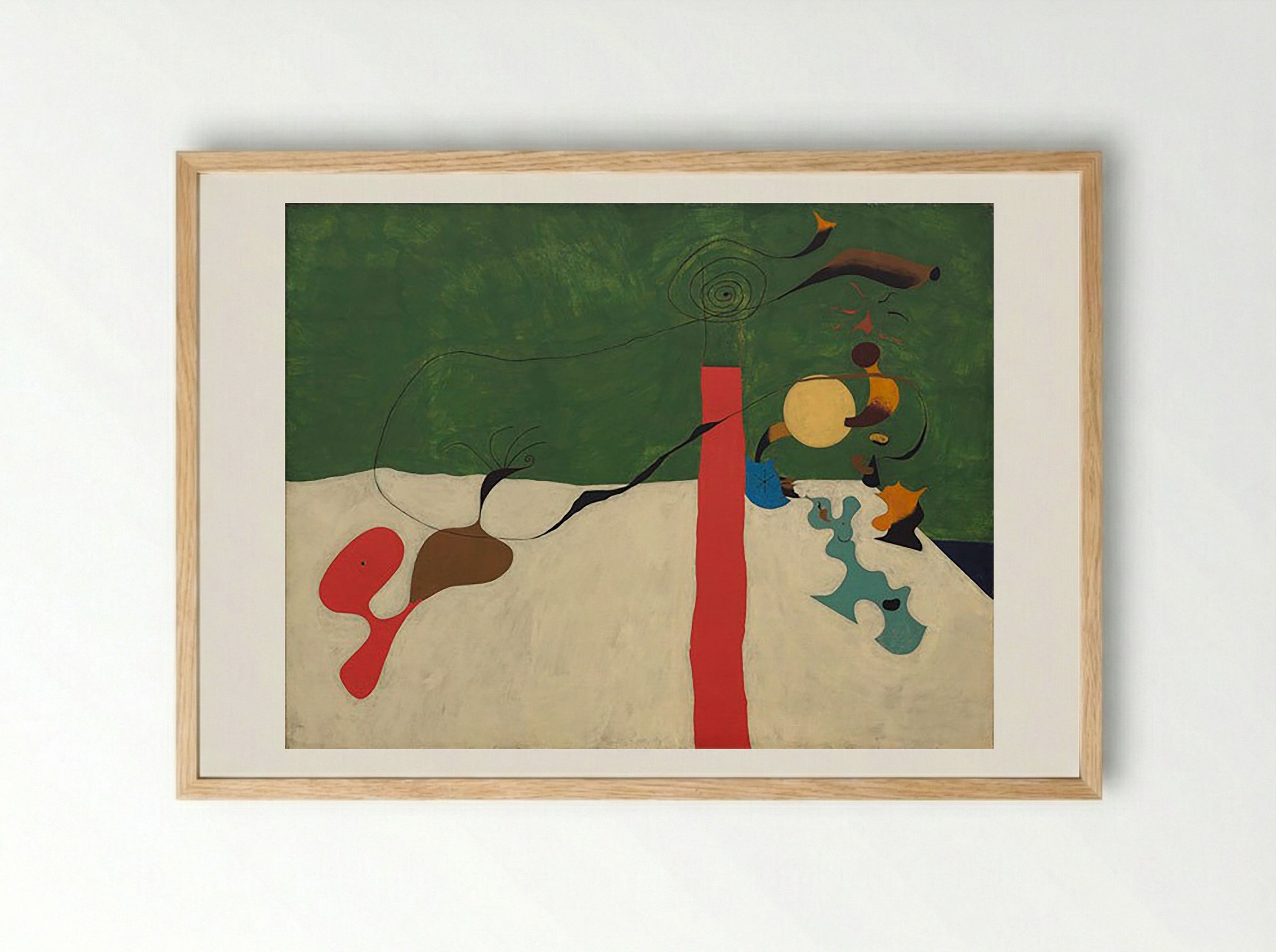 Still Life with Lamp - Joan Miró - Framed Print Wood
