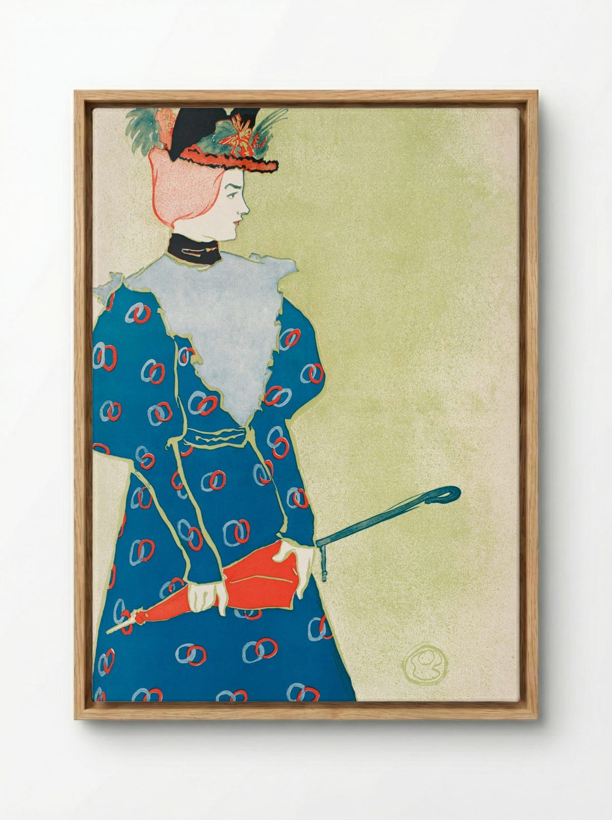 Woman Holding Umbrella - Edward Penfield - Framed Canvas Wood