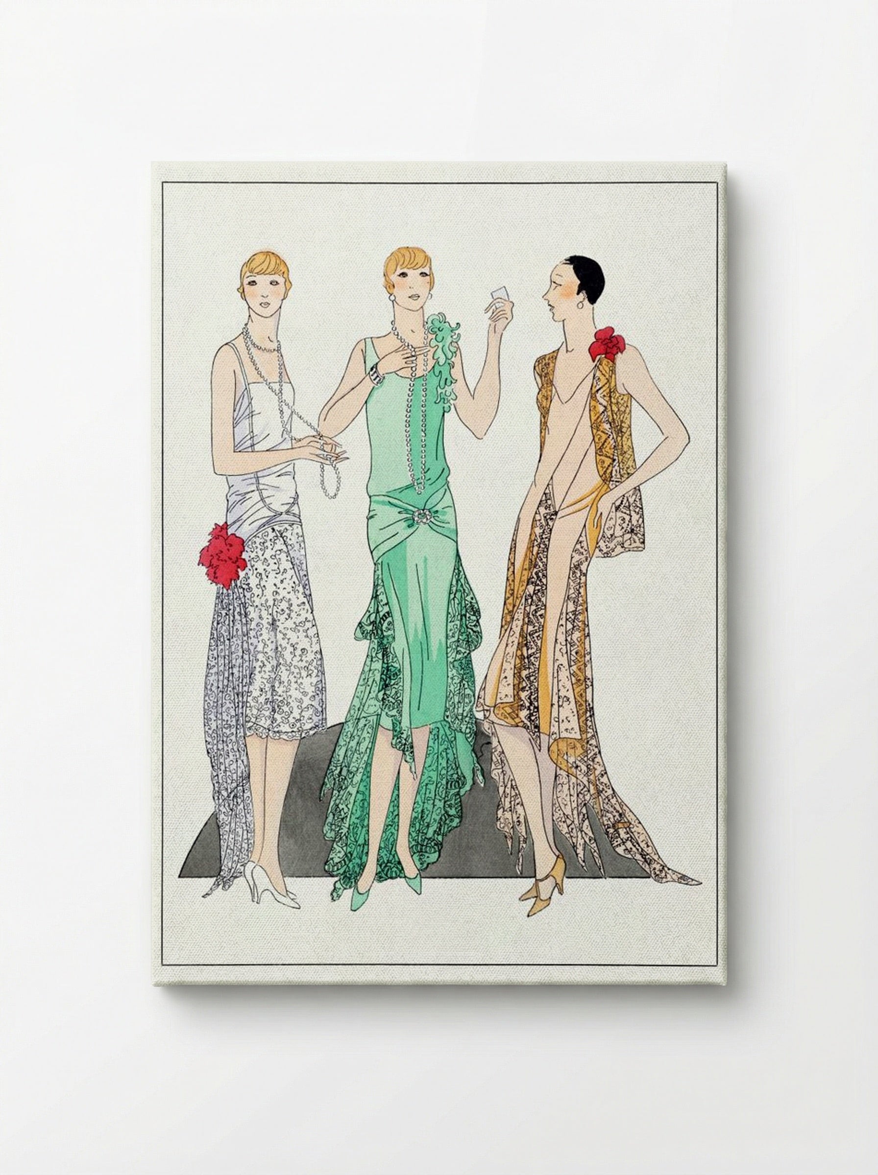 Three Evening Dresses with Lace - V. Racine - Canvas