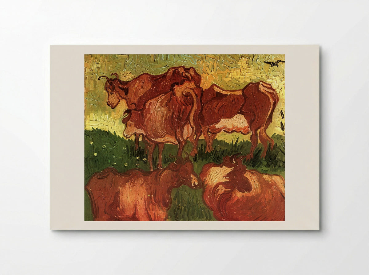 Cows in a Meadow - Vincent van Gogh - Poster