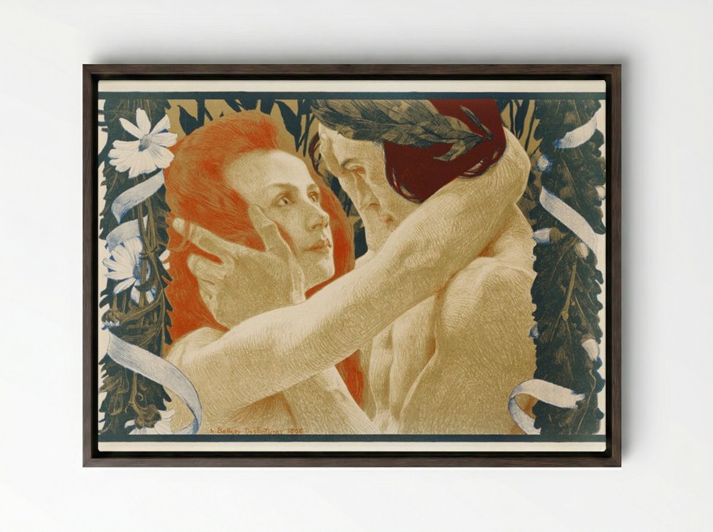 Enigma - Henri-Jules-Ferdinand Bellery-Desfontaines - Framed Canvas Dark Wood