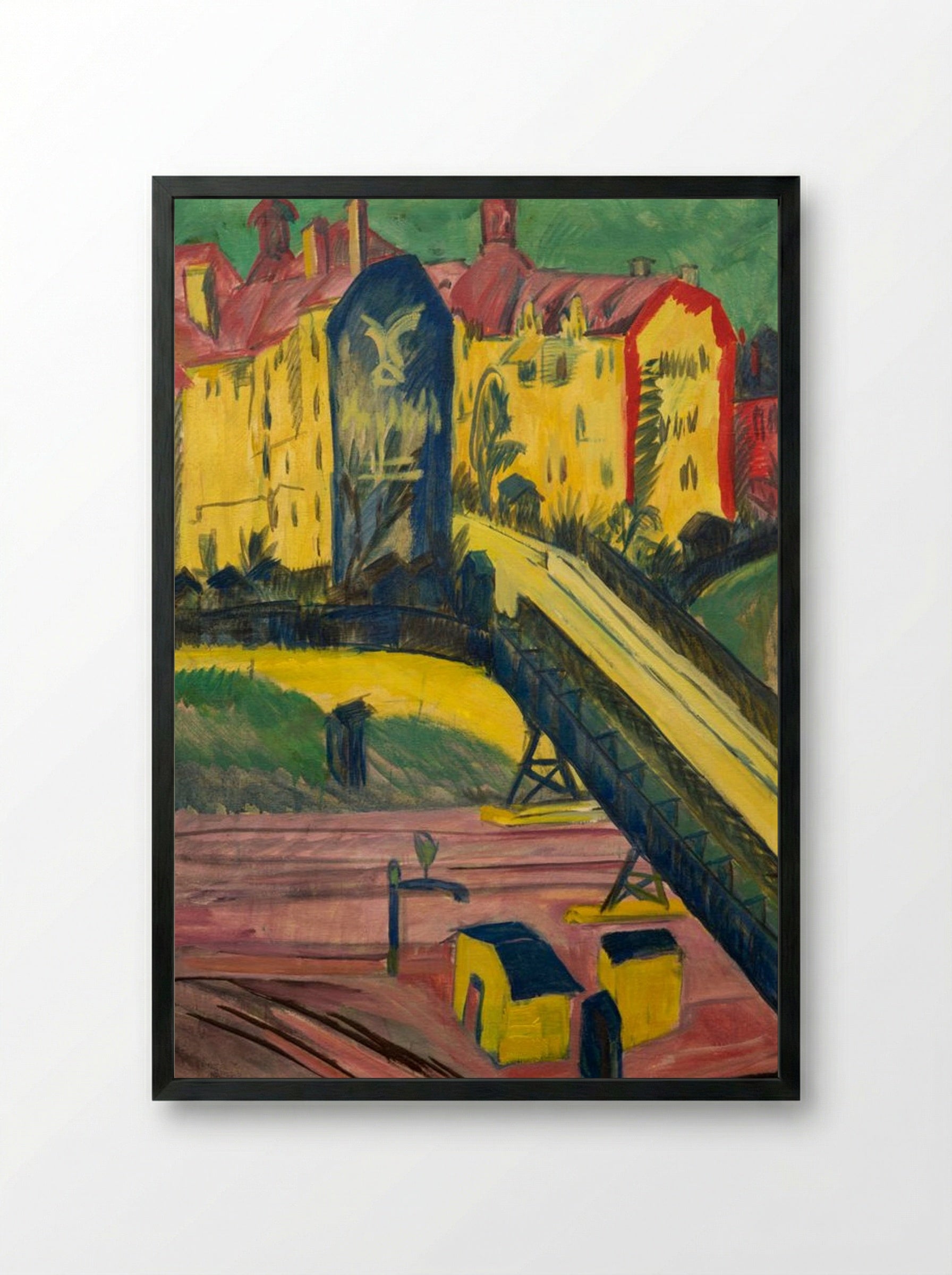 View from the Window - Ernst Ludwig Kirchner - Framed Print Black