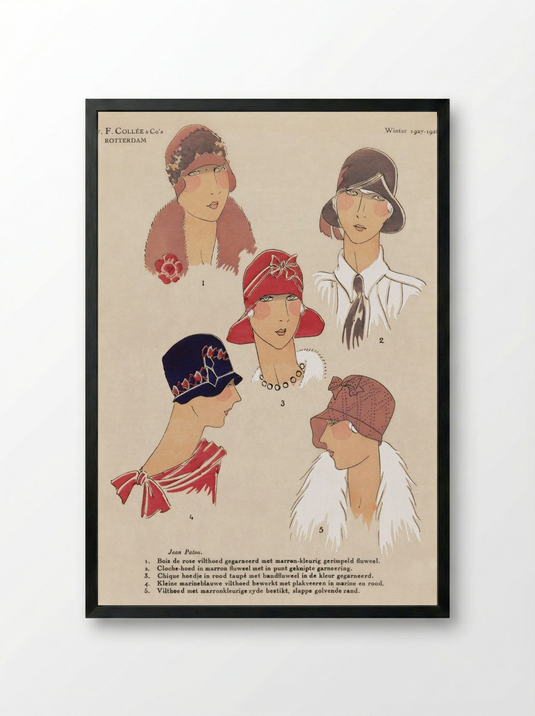 Art, Goût, Beauté - Winter 1927-1928 (Fashion Plate) - N.V.F. Collée & Co's - Framed Print Black