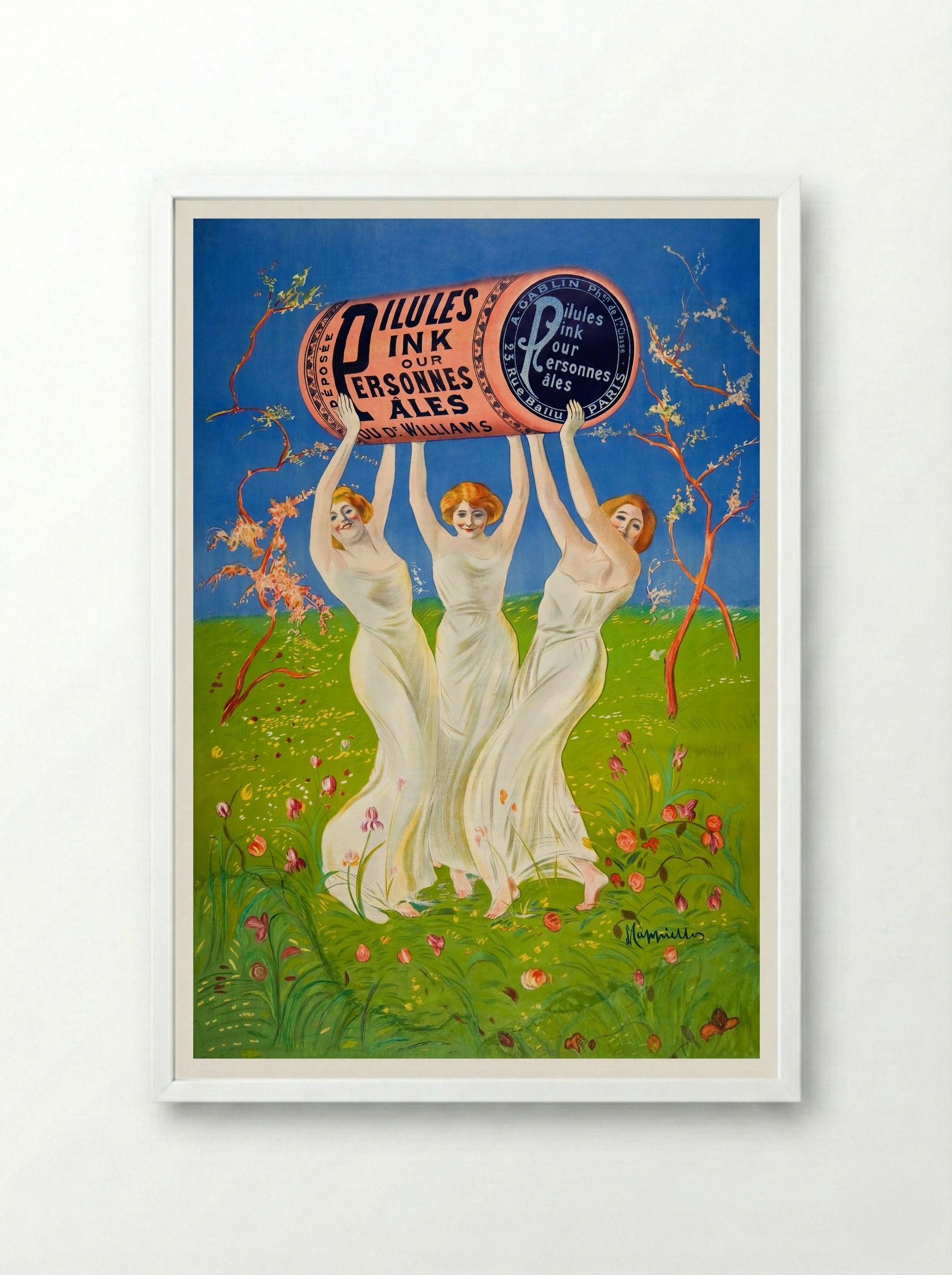 Pillules Ink Our Personnes Ales - Henri Thiriet - Framed Print White
