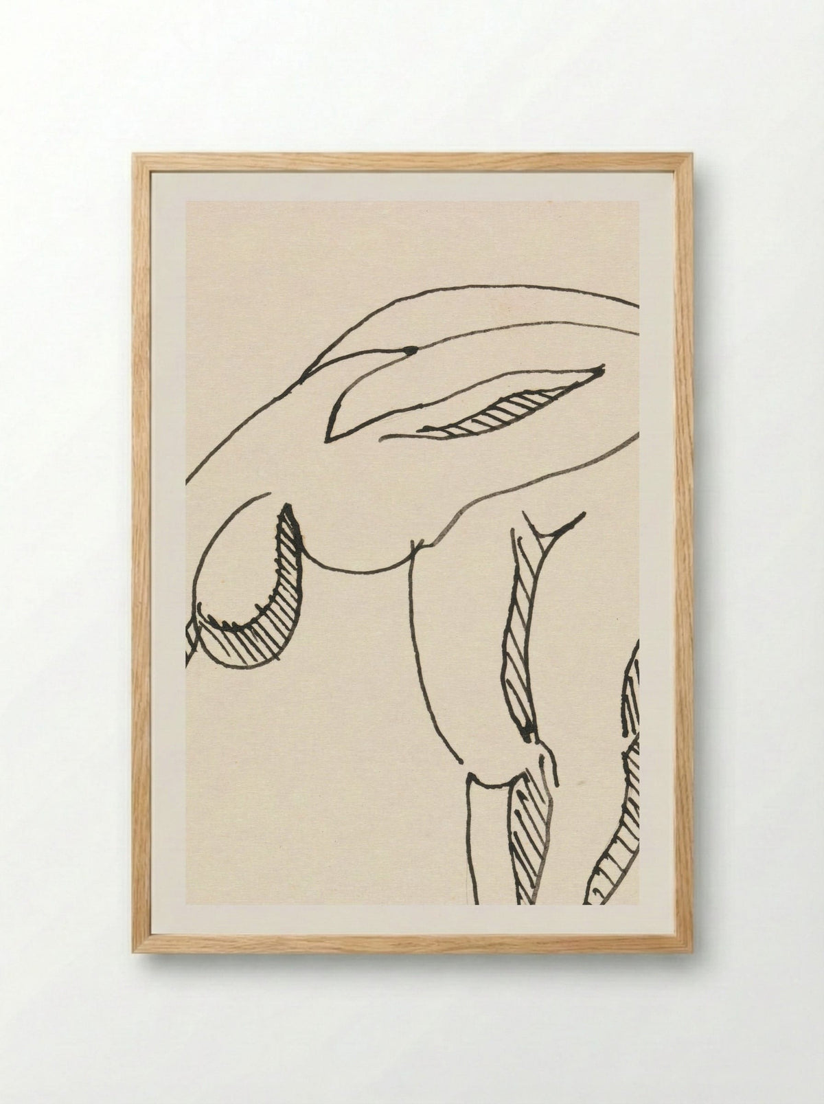 Study of a Bowing Figure - Egon Schiele - Framed Print Wood