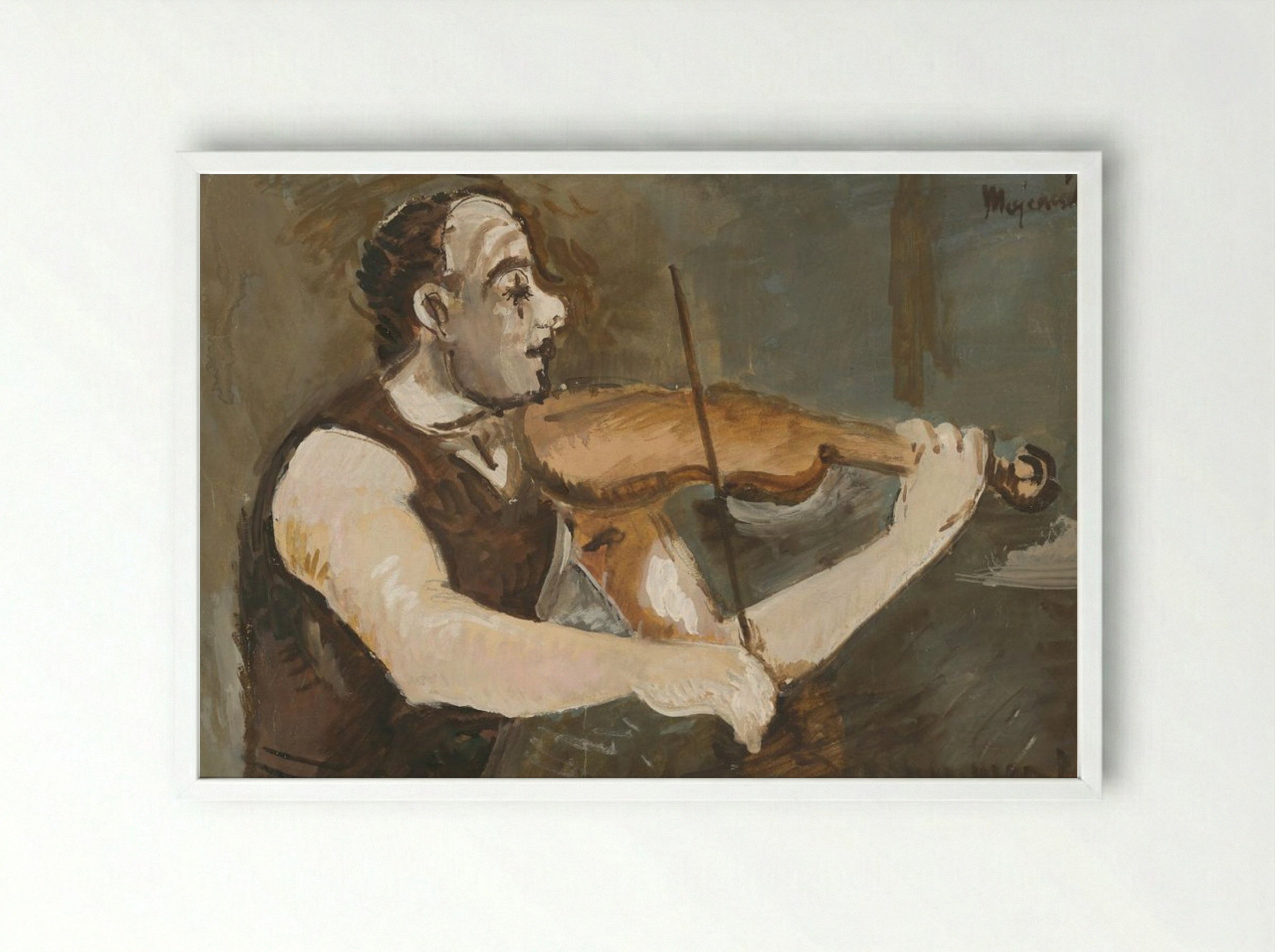 Gypsy Fiddler - Cyprian Majerník - Framed Print White
