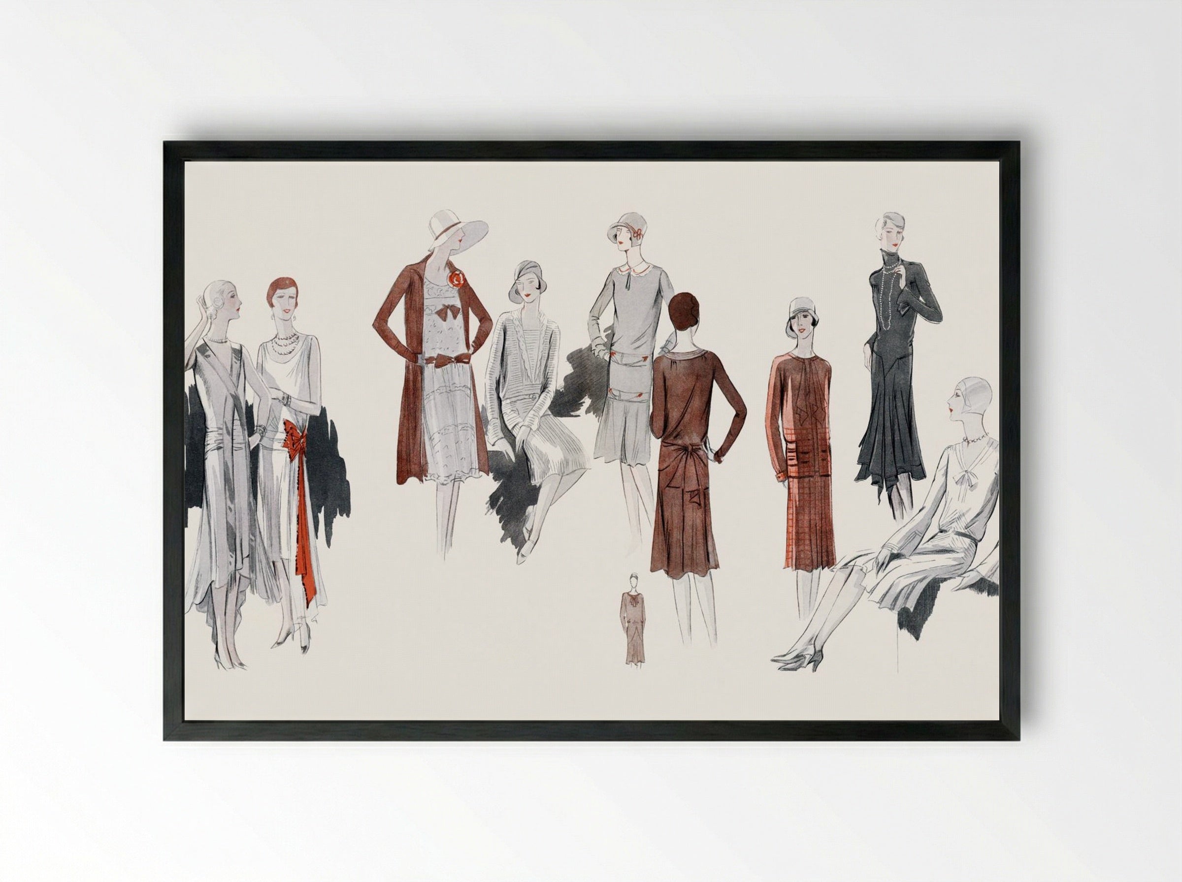 Dresses from the Fashion Houses - Paul Poiret - Framed Print Black