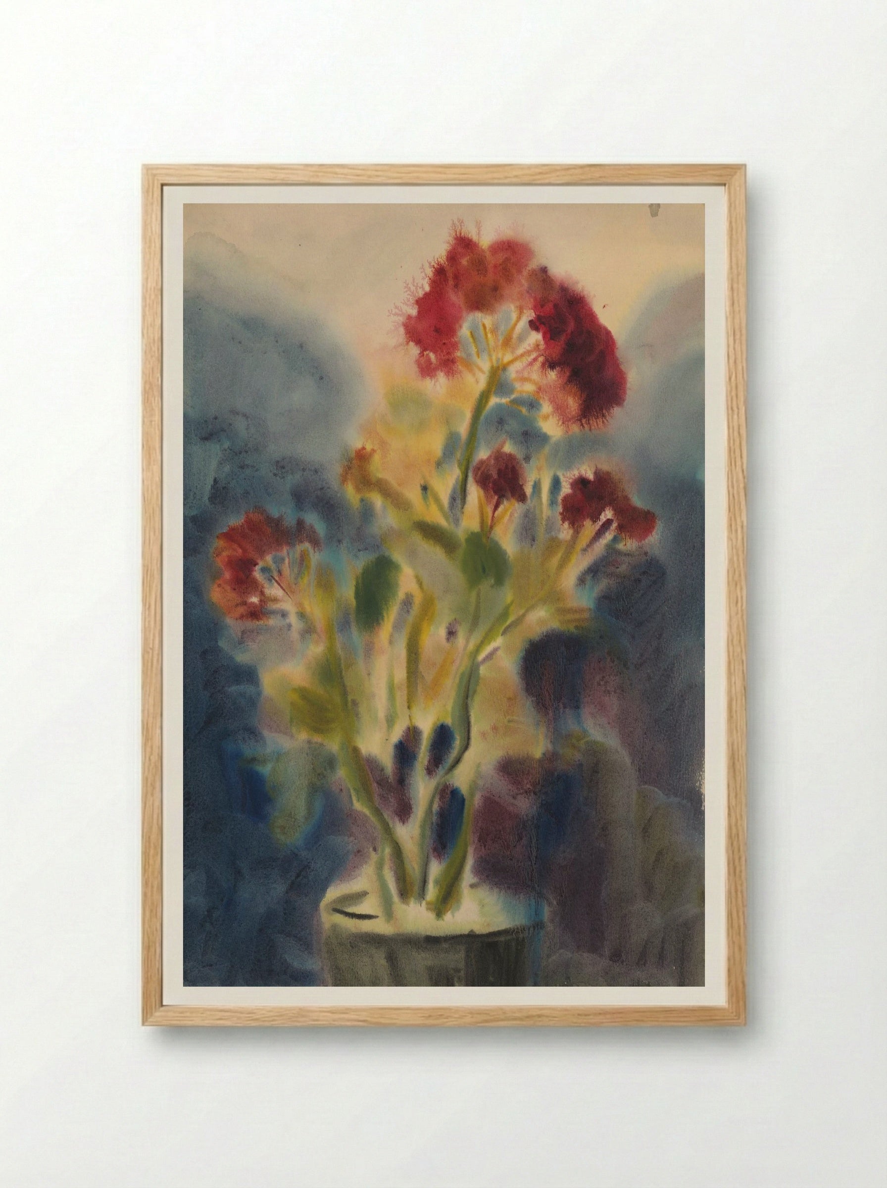 Red Flowers in Vase - Zolo Palugyay - Framed Print Wood