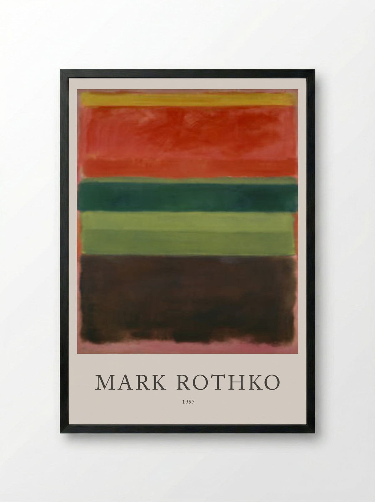 Untitled (Multiform Painting, 1957) - Mark Rothko - Framed Print Black