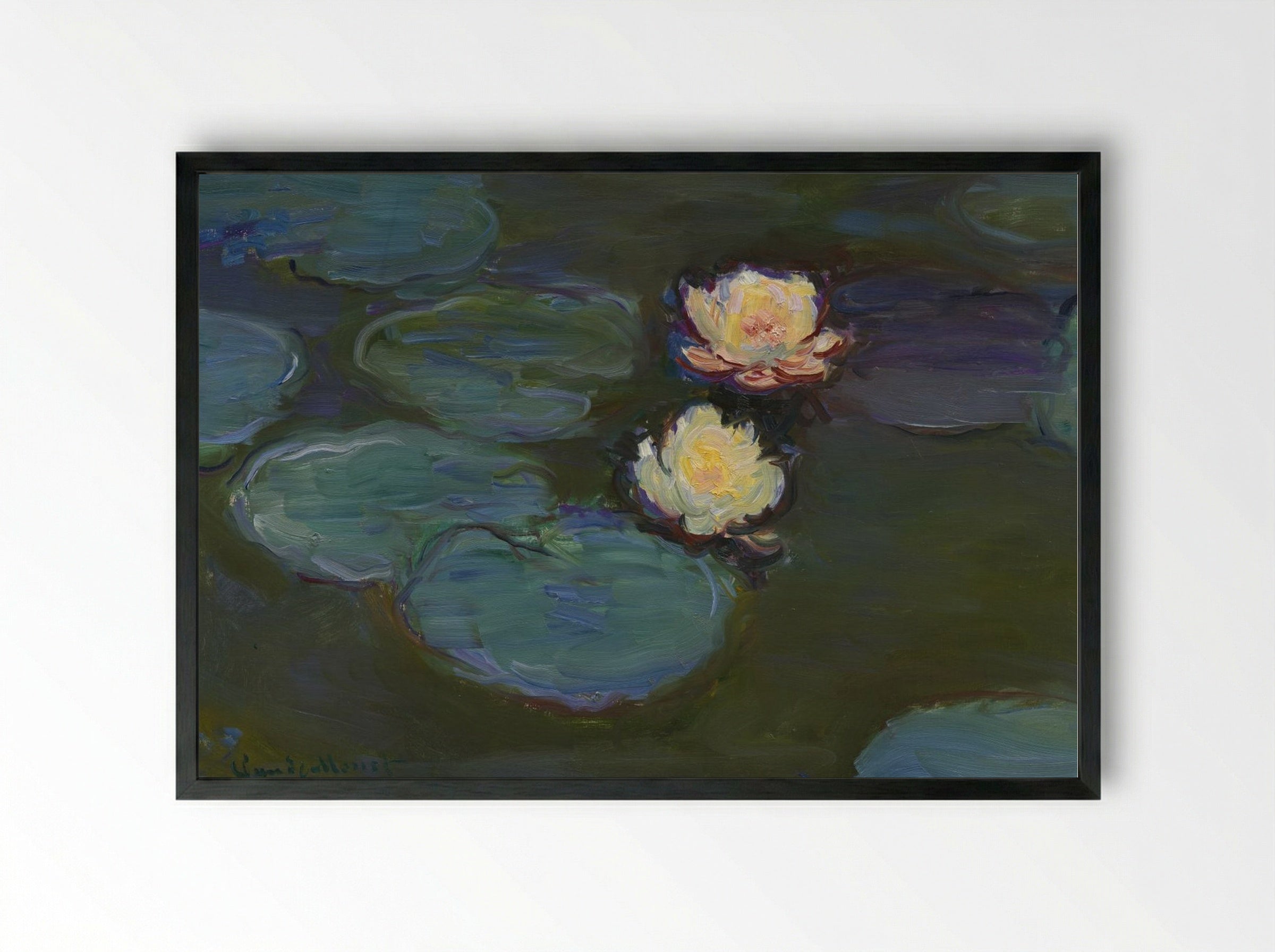 Water Lilies - Claude Monet - Framed Print Black