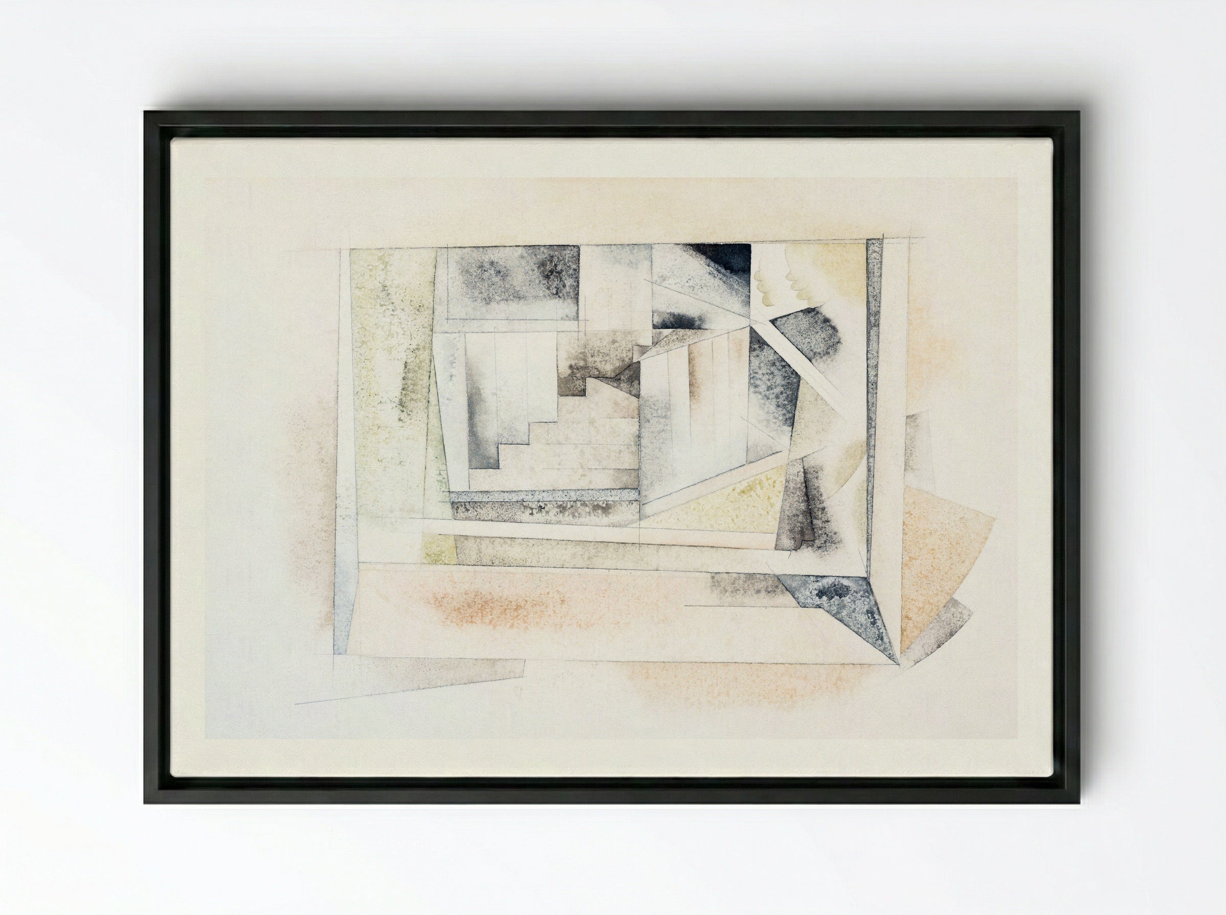 Bermuda Stairway - Charles Demuth - Framed Canvas Black