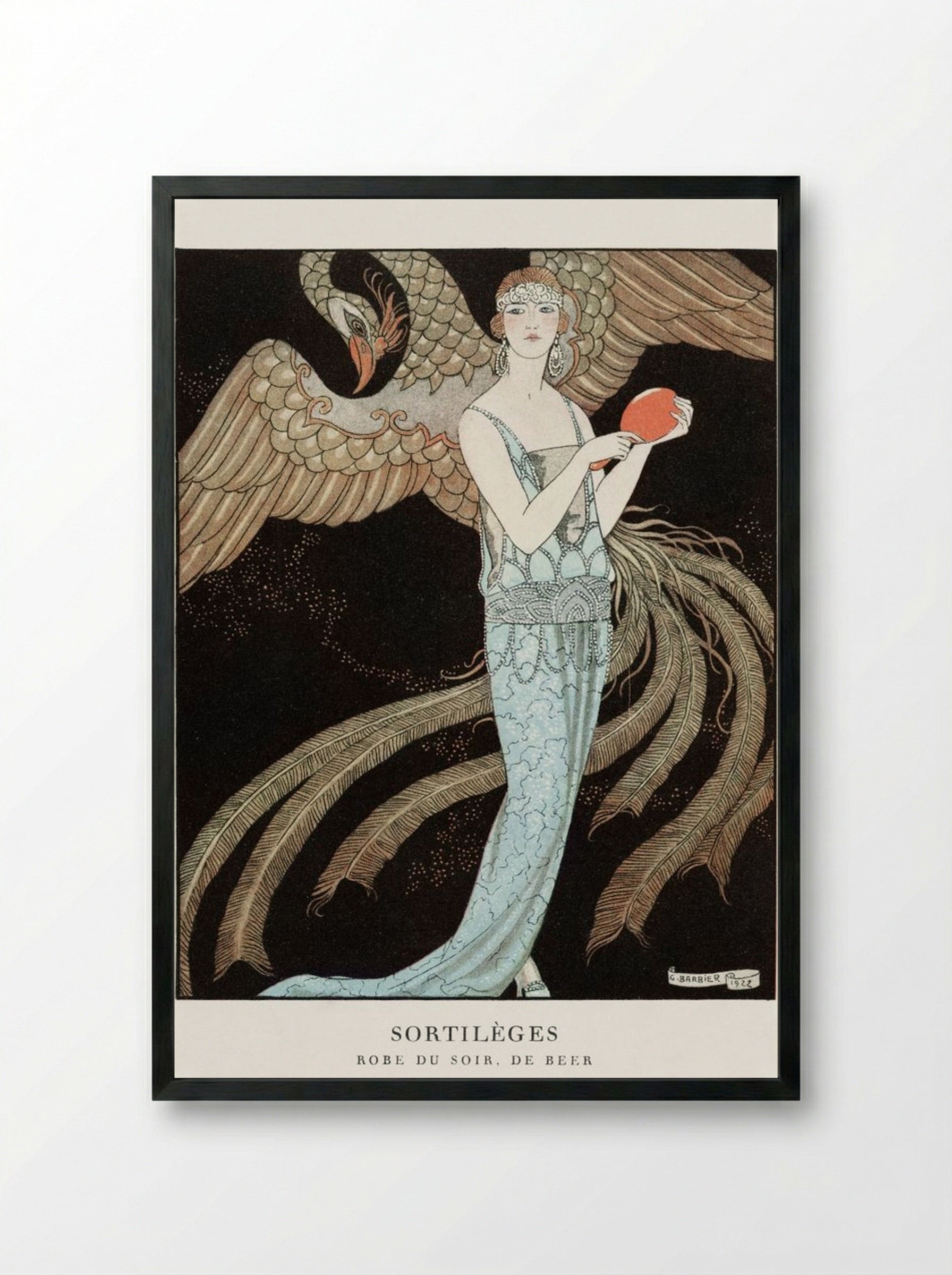 Sortilèges, Evening Dress, de Beer - George Barbier - Framed Print Black
