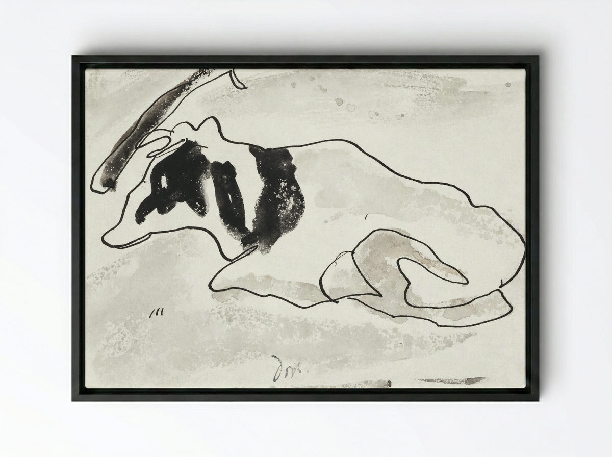 Cow II - Arthur Dove - Framed Canvas Black