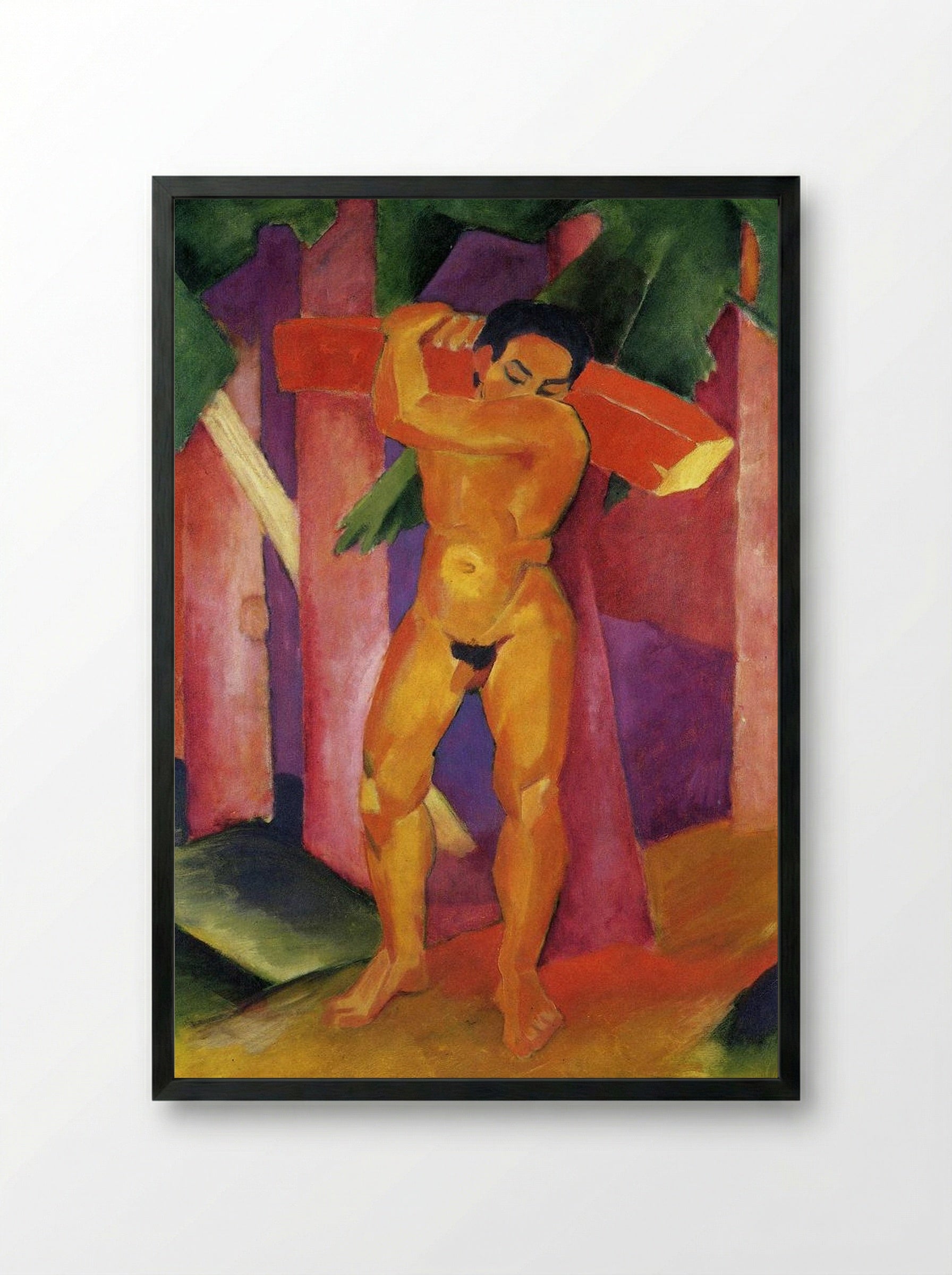 Woodcutter - Ernst Ludwig Kirchner - Framed Print Black
