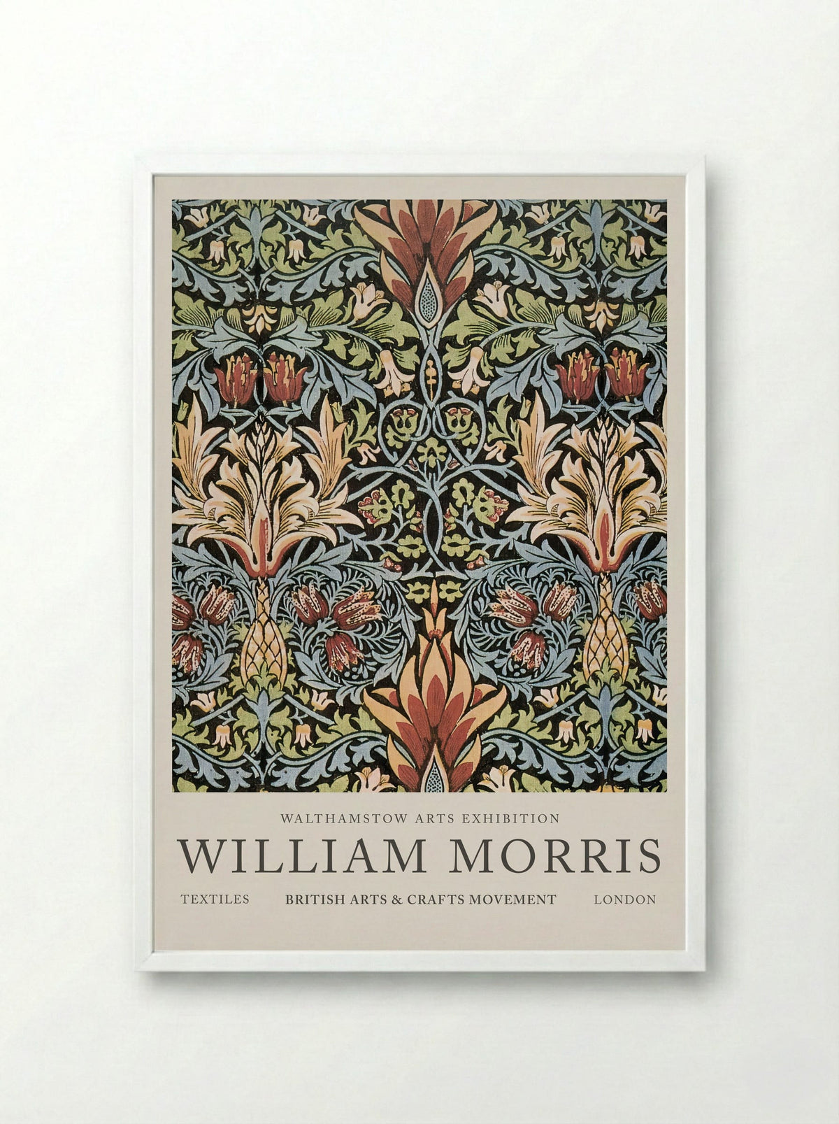 Snakeshead - William Morris - Framed Print White