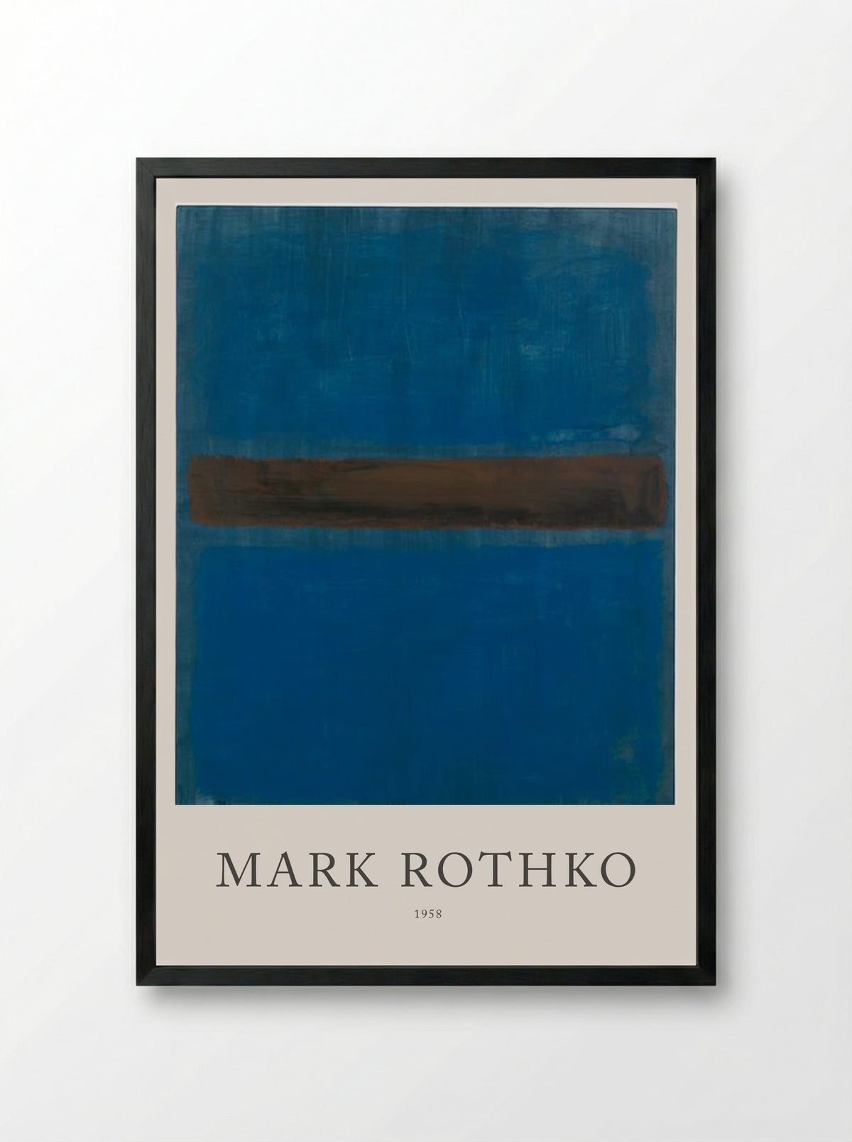 Untitled (Blue, Brown, Blue) - Mark Rothko - Framed Print Black