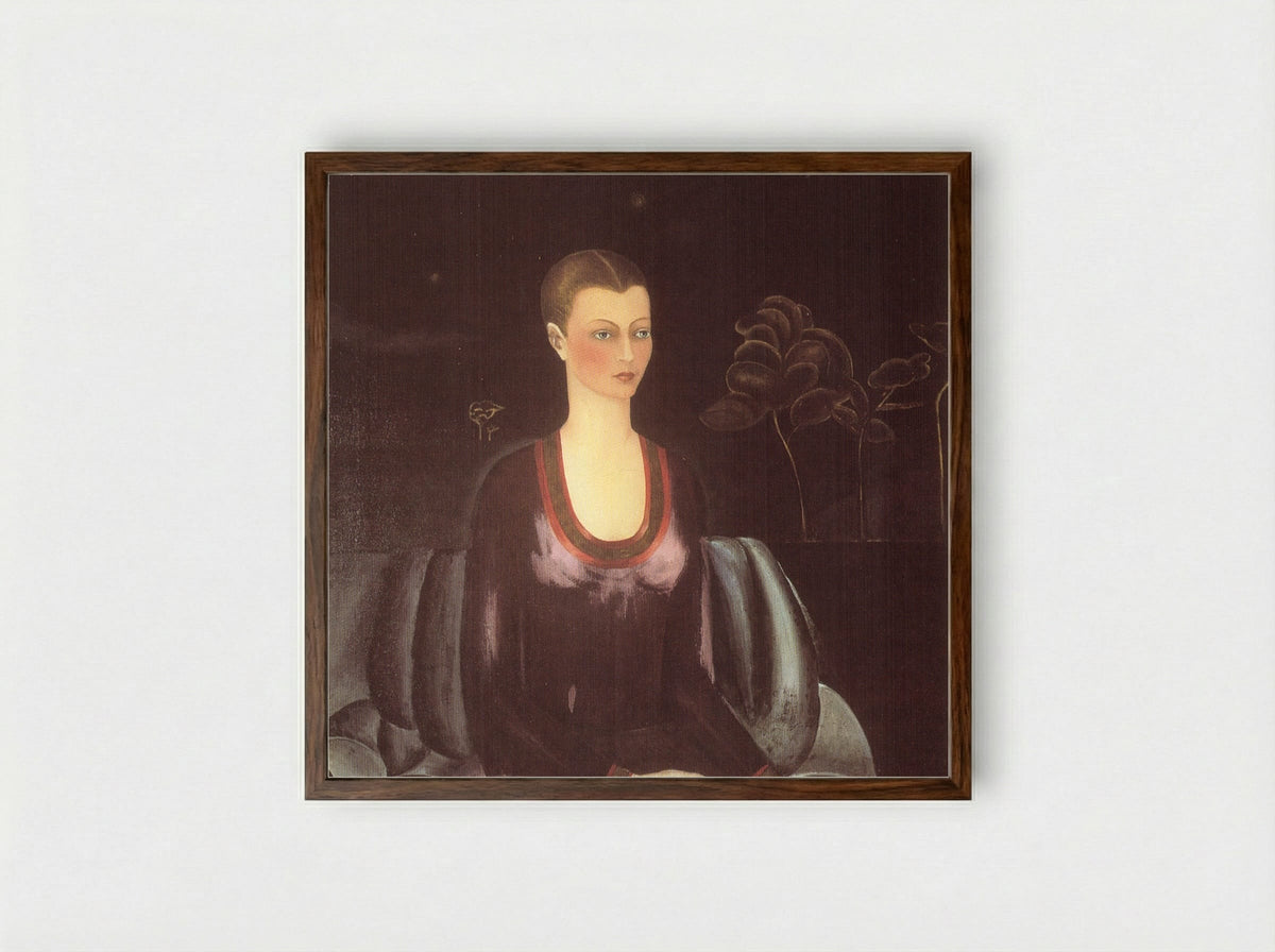 Portrait of Alicia Galant - Frida Kahlo - Framed Print Dark Wood