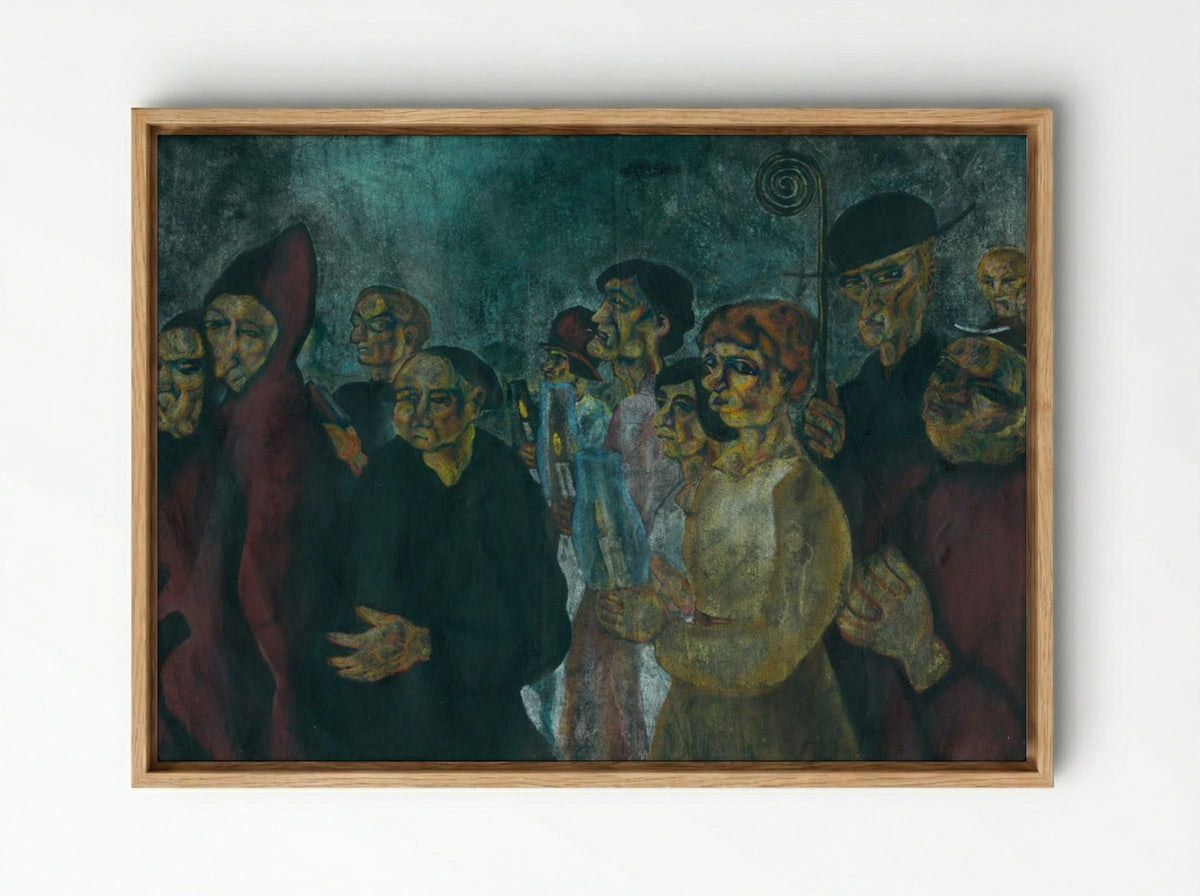 Procession of Virgins - Konstantin Bauer - Framed Canvas Wood