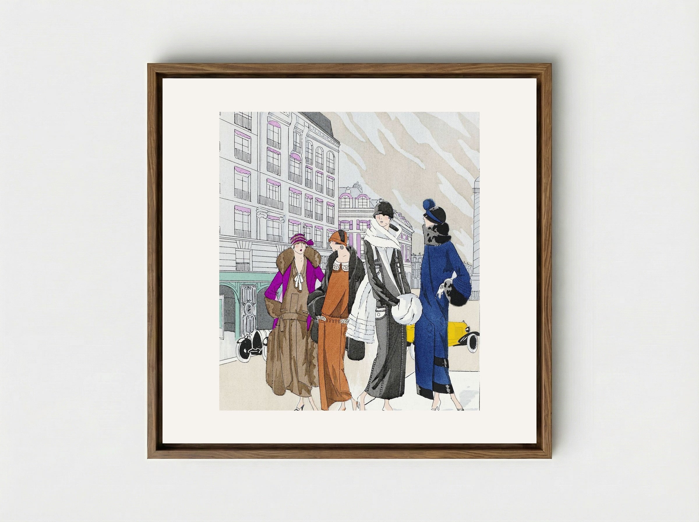 Four Ladies in Creations - Georges Prémet - Framed Canvas Wood