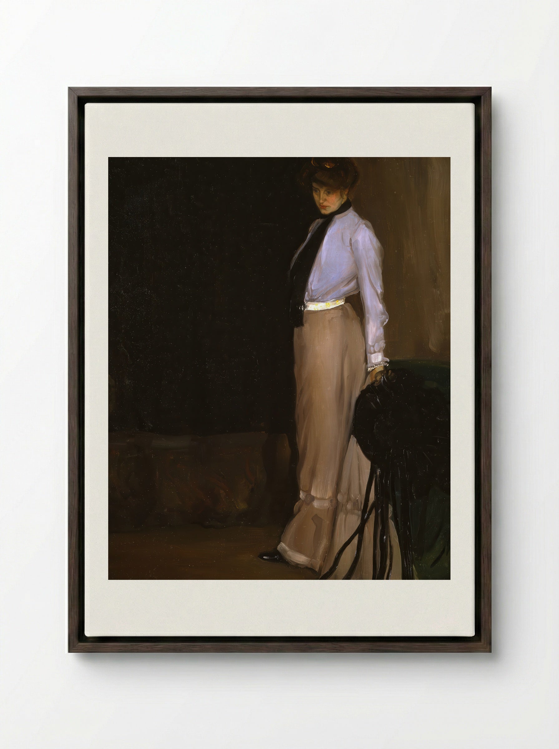 The Model - Alfred Henry Maurer - Framed Canvas Dark Wood