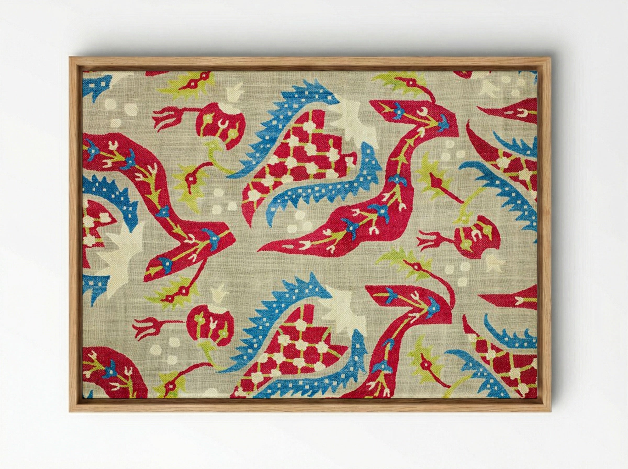 Turkish Bed Cover (Embroidered Textile Design) - William Morris - Framed Canvas Wood