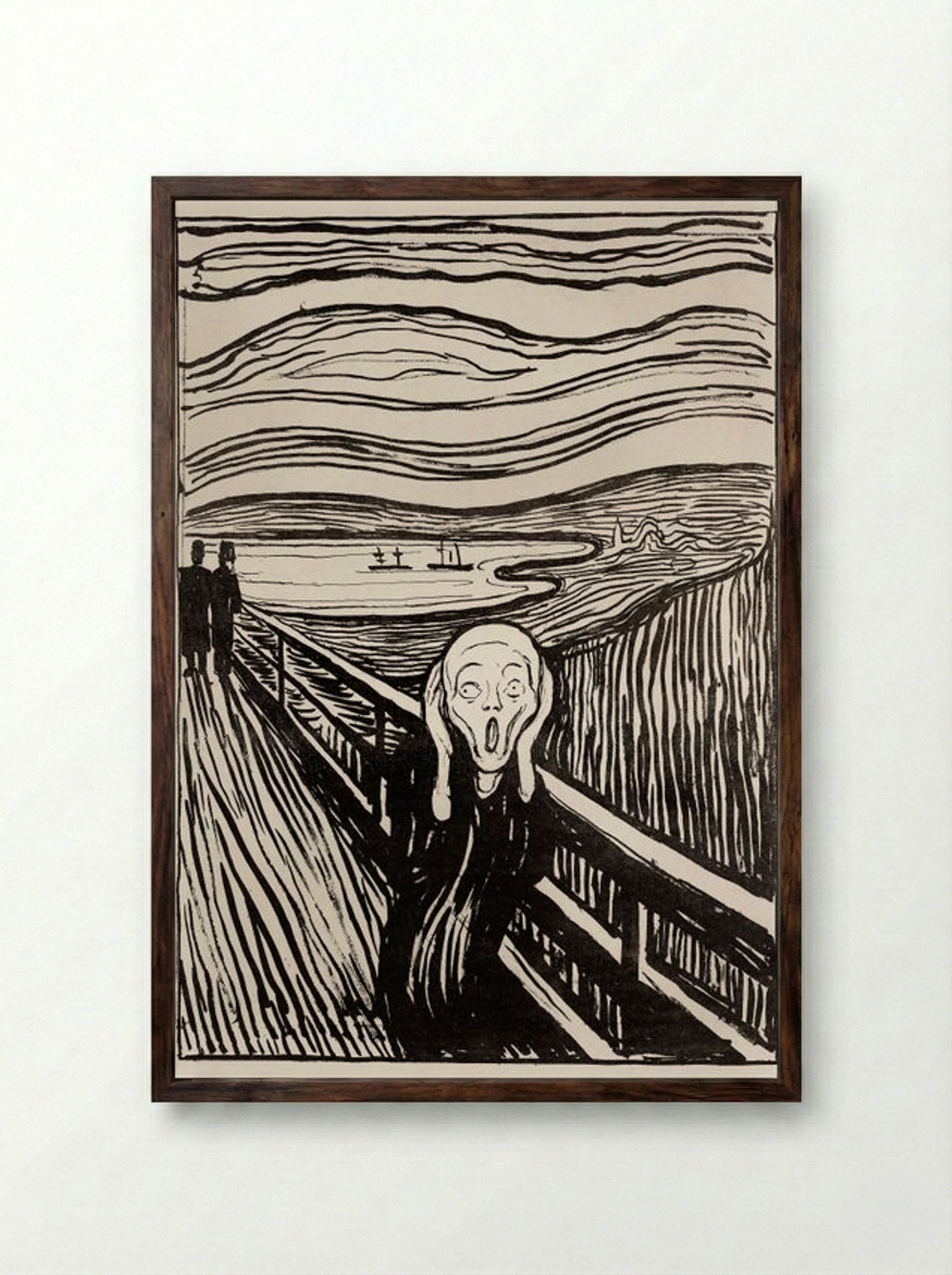 The Scream - Edvard Munch - Framed Print Dark Wood