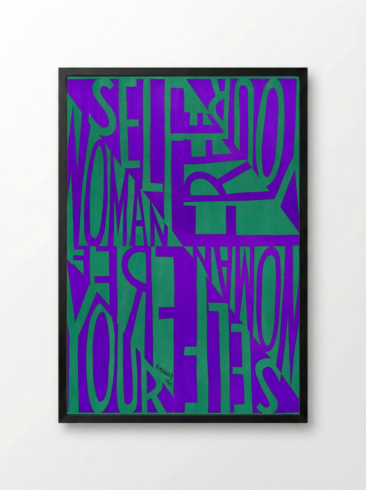 Free Woman, Free Yourself - Faith Ringgold - Framed Print Black