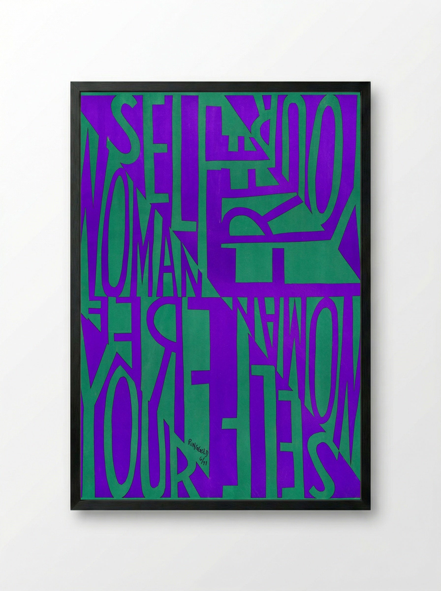 Free Woman, Free Yourself - Faith Ringgold - Framed Print Black