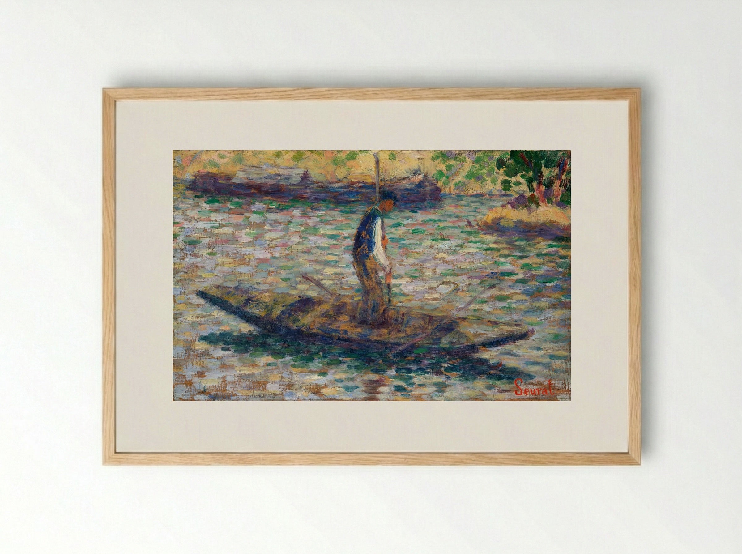 A Fisherman - Georges Seurat - Framed Print Wood