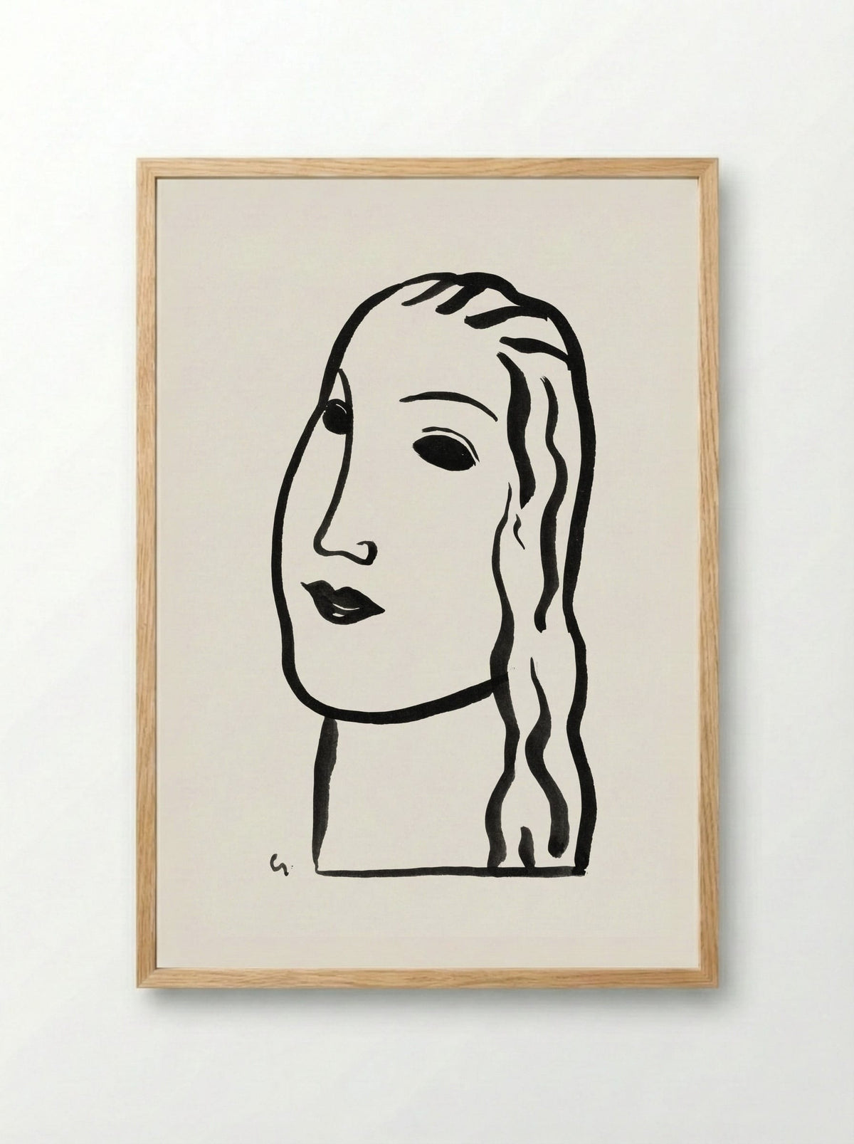Woman's Head - Leo Gestel - Framed Print Wood