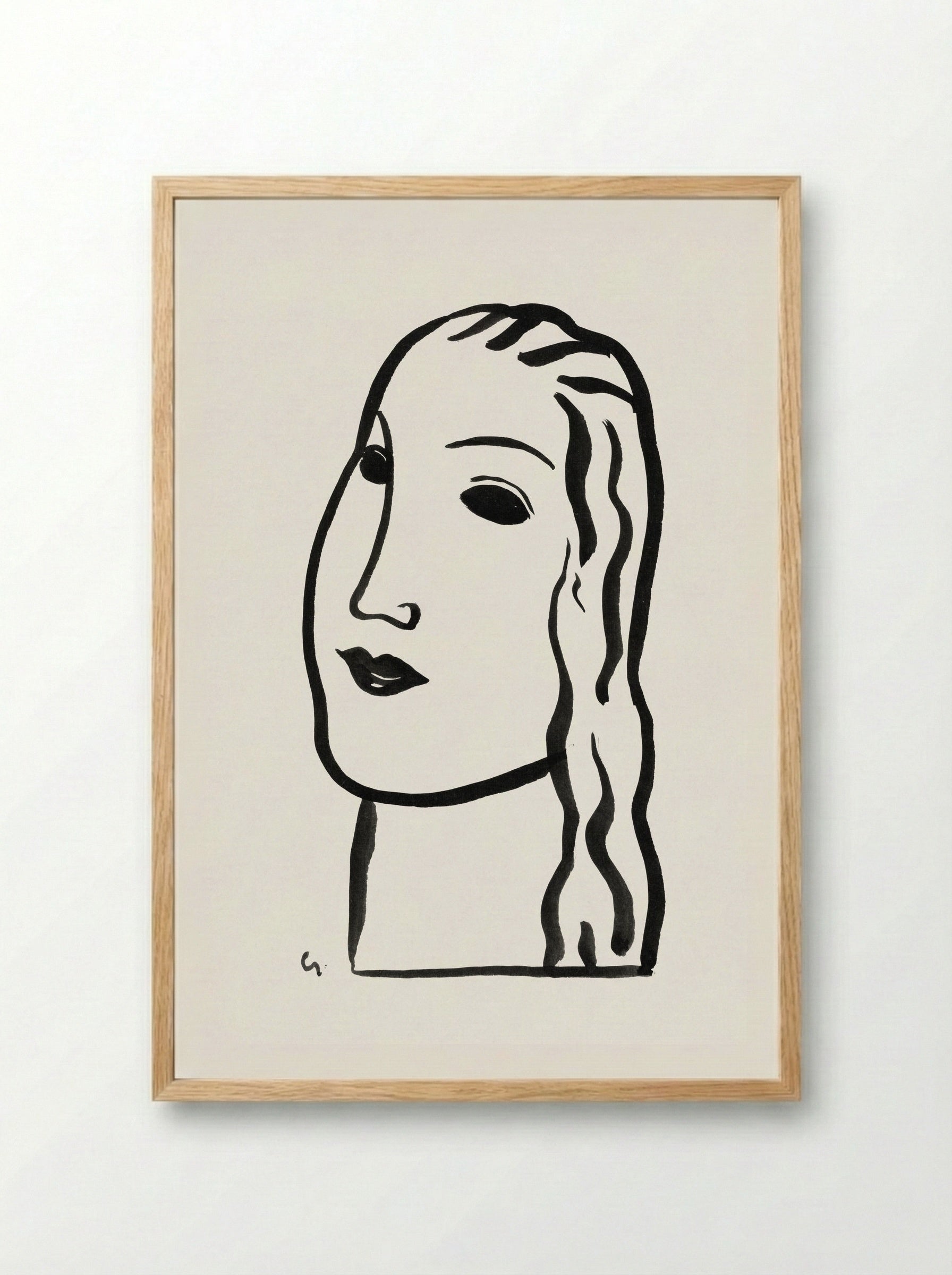 Woman's Head - Leo Gestel - Framed Print Wood