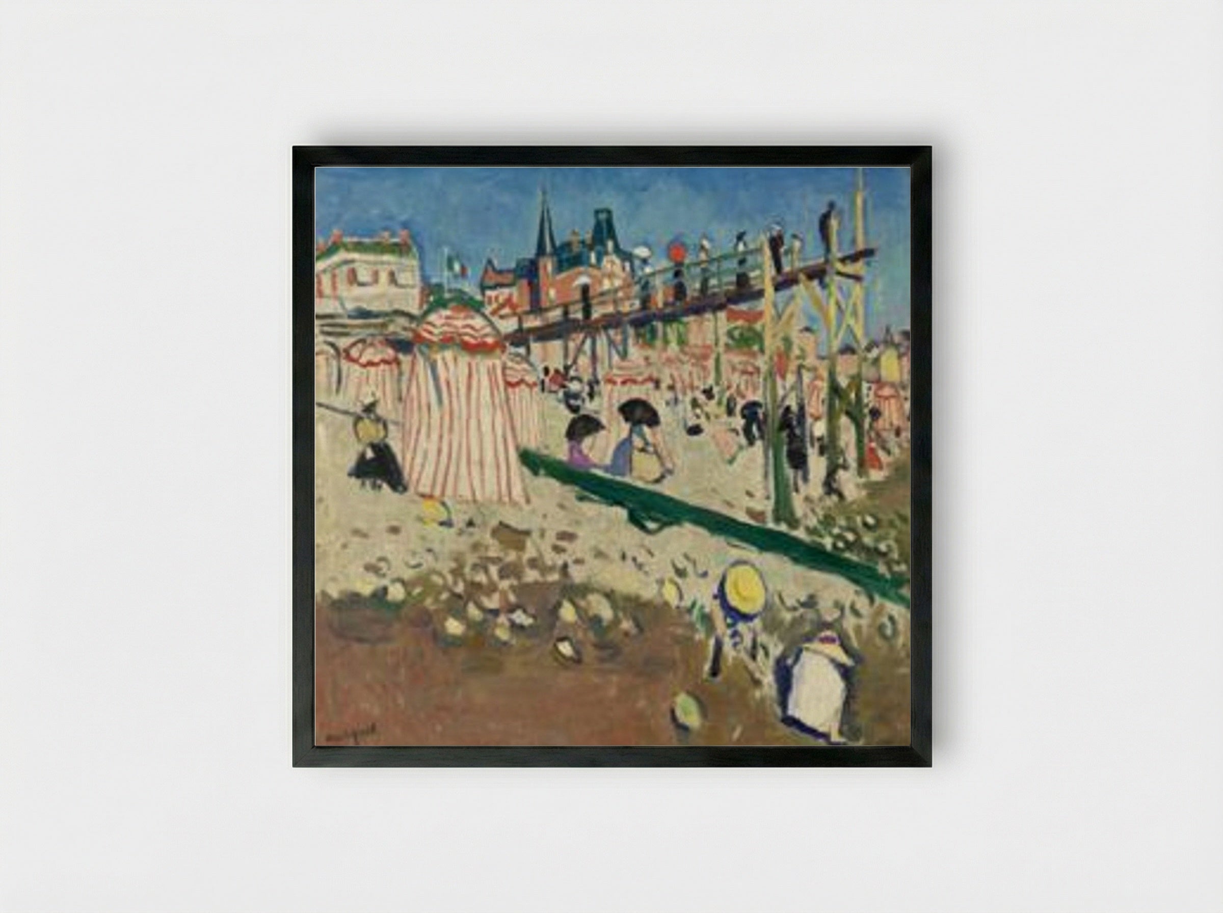 The Beach at Sainte-Adresse - Albert Marquet - Framed Print Black